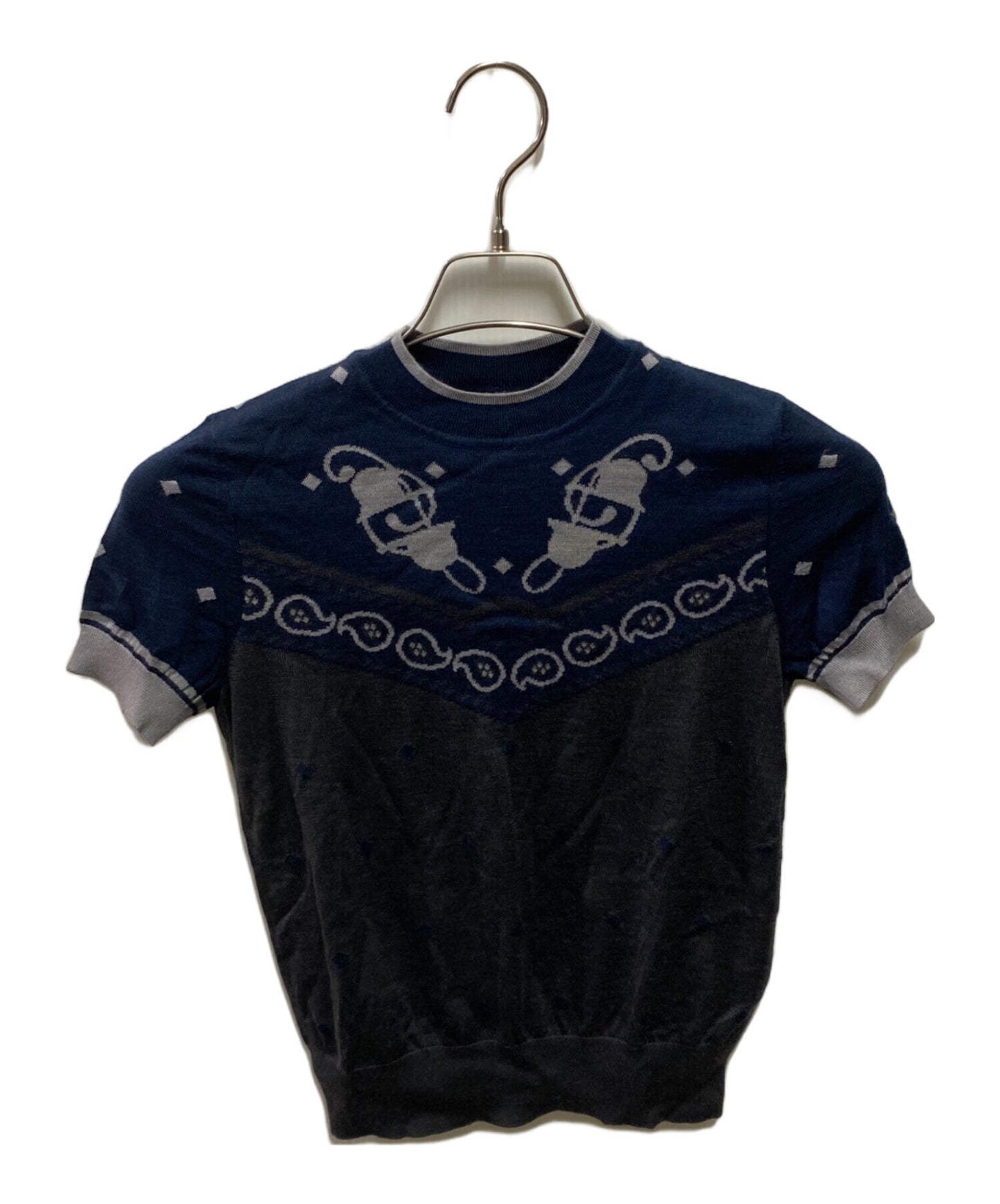[Pre-owned] HERMES Cashmere silk short-sleeved knit 2H2622D8