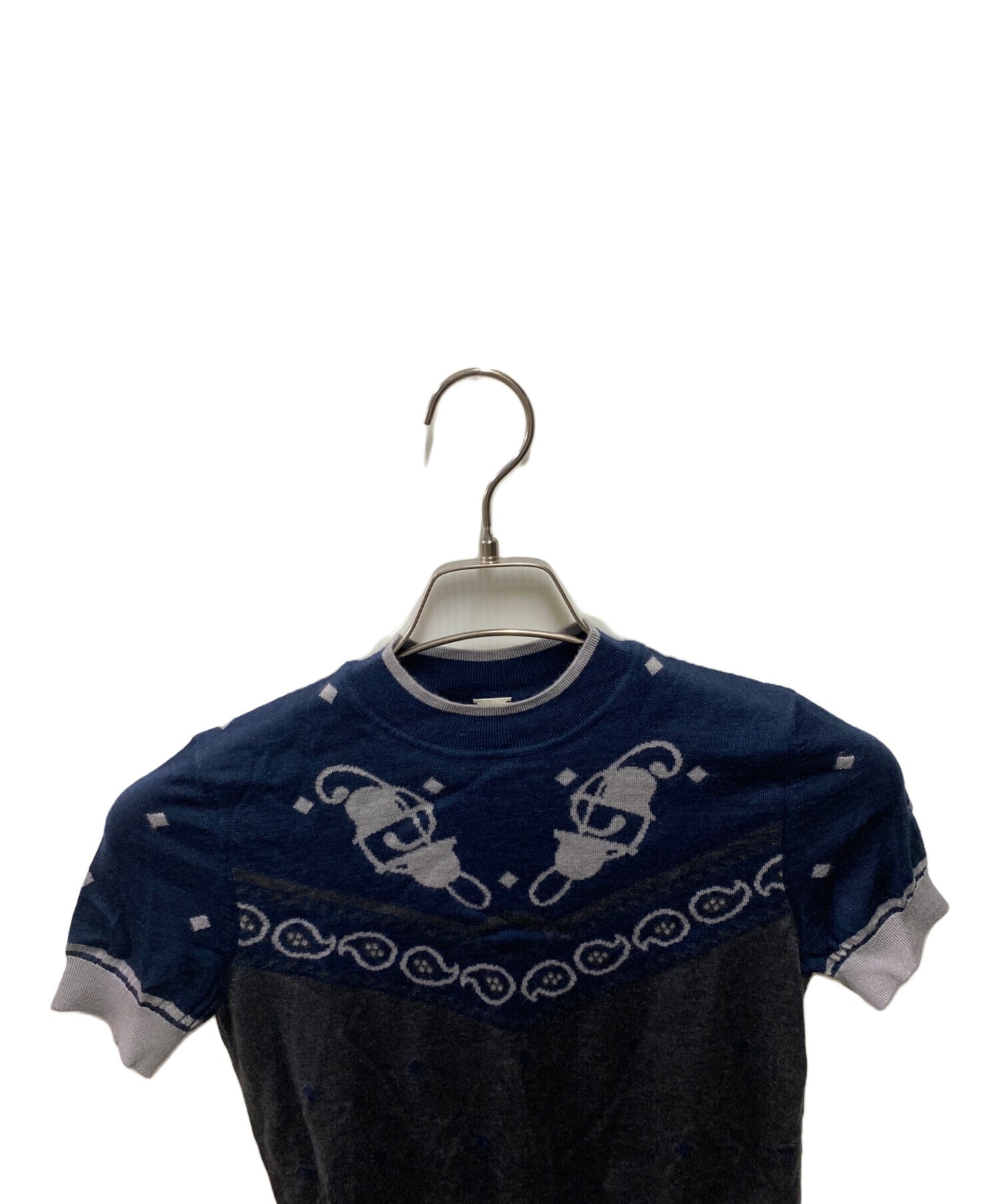 [Pre-owned] HERMES Cashmere silk short-sleeved knit 2H2622D8