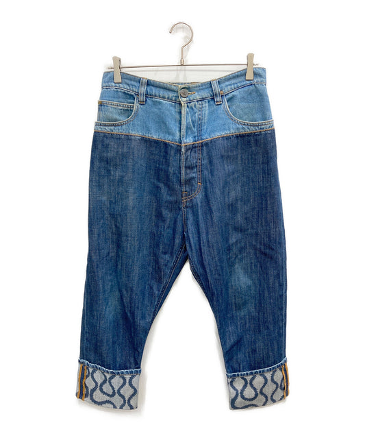 [Pre-owned] Vivienne Westwood ANGLOMANIA Squiggle Pattern Roll-up Denim Pants