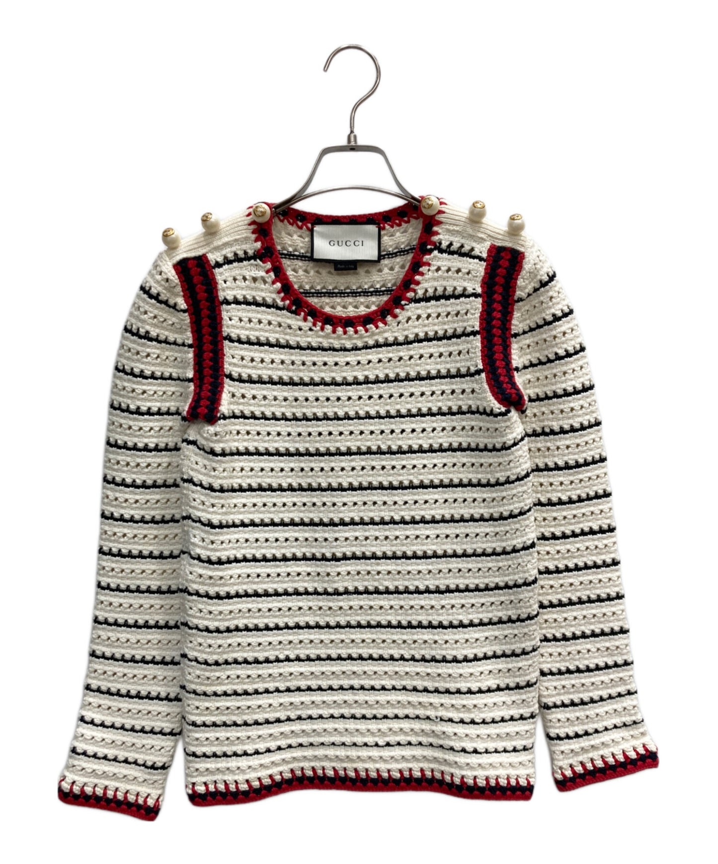 [Pre-owned] GUCCI Faux pearl knit top 434203-X7448