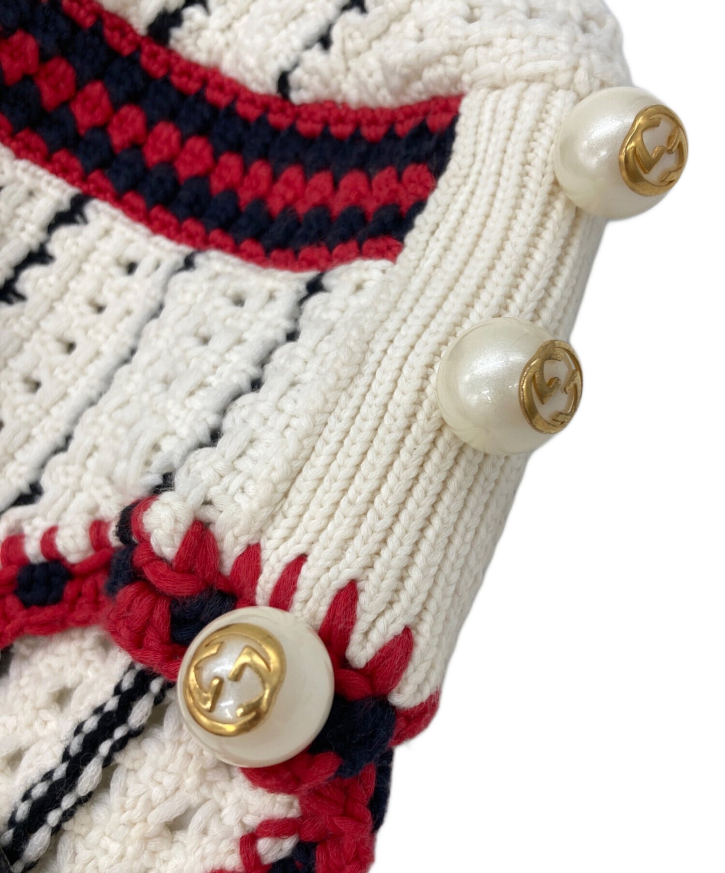 [Pre-owned] GUCCI Faux pearl knit top 434203-X7448