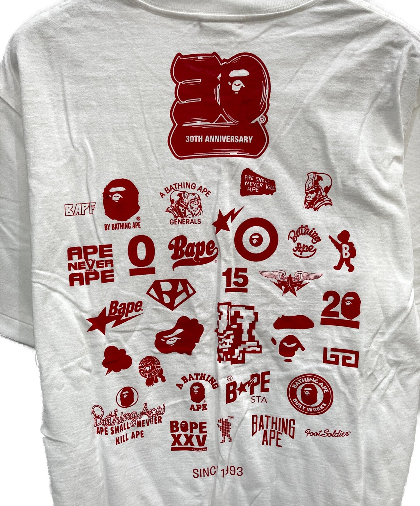 [Pre-owned] A BATHING APE 30th Anniversary Logo Print T-Shirt 001TEJ701002F