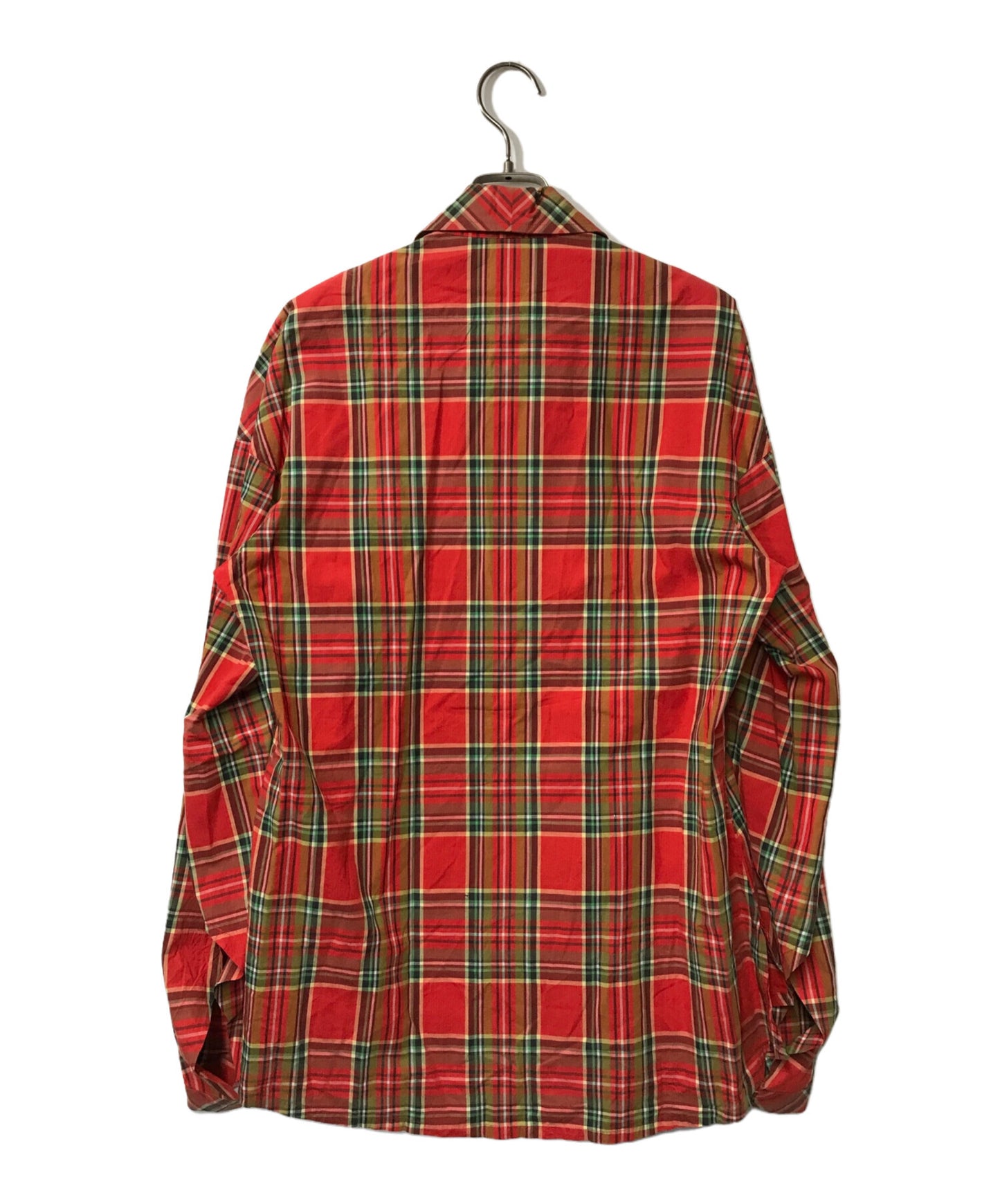 [Pre-owned] Vivienne Westwood Orb Embroidered Flared Check Shirt Vivienne Westwood Vivienne Westwood High Neck Made in Italy Orb Button