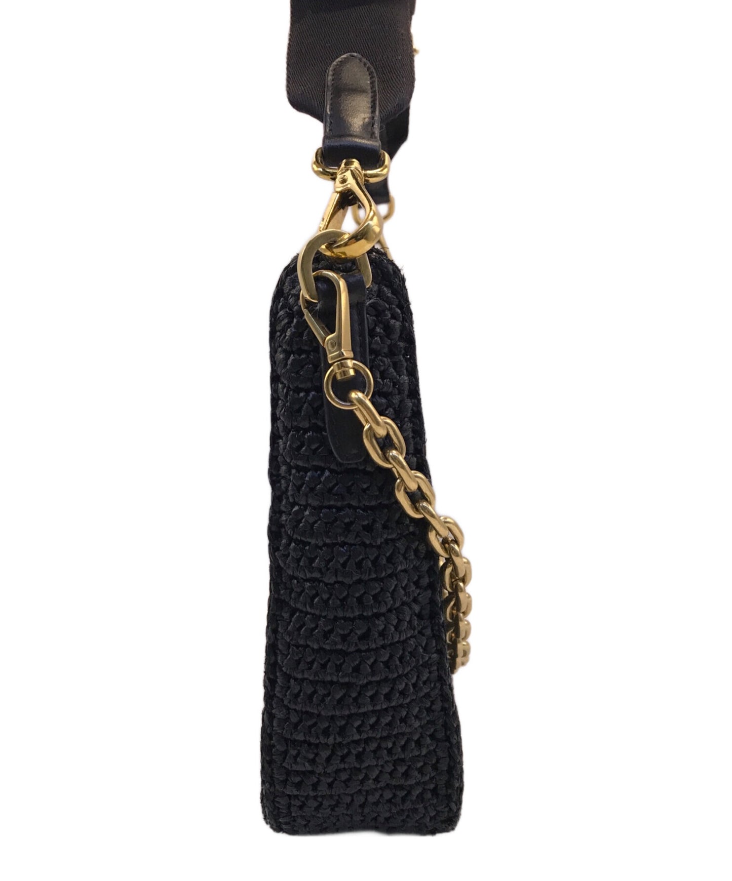 [Pre-owned] PRADA Re-Edition 2005 Raffia Chain Shoulder Bag Handbag PRADA Prada 1BH204 1BH204