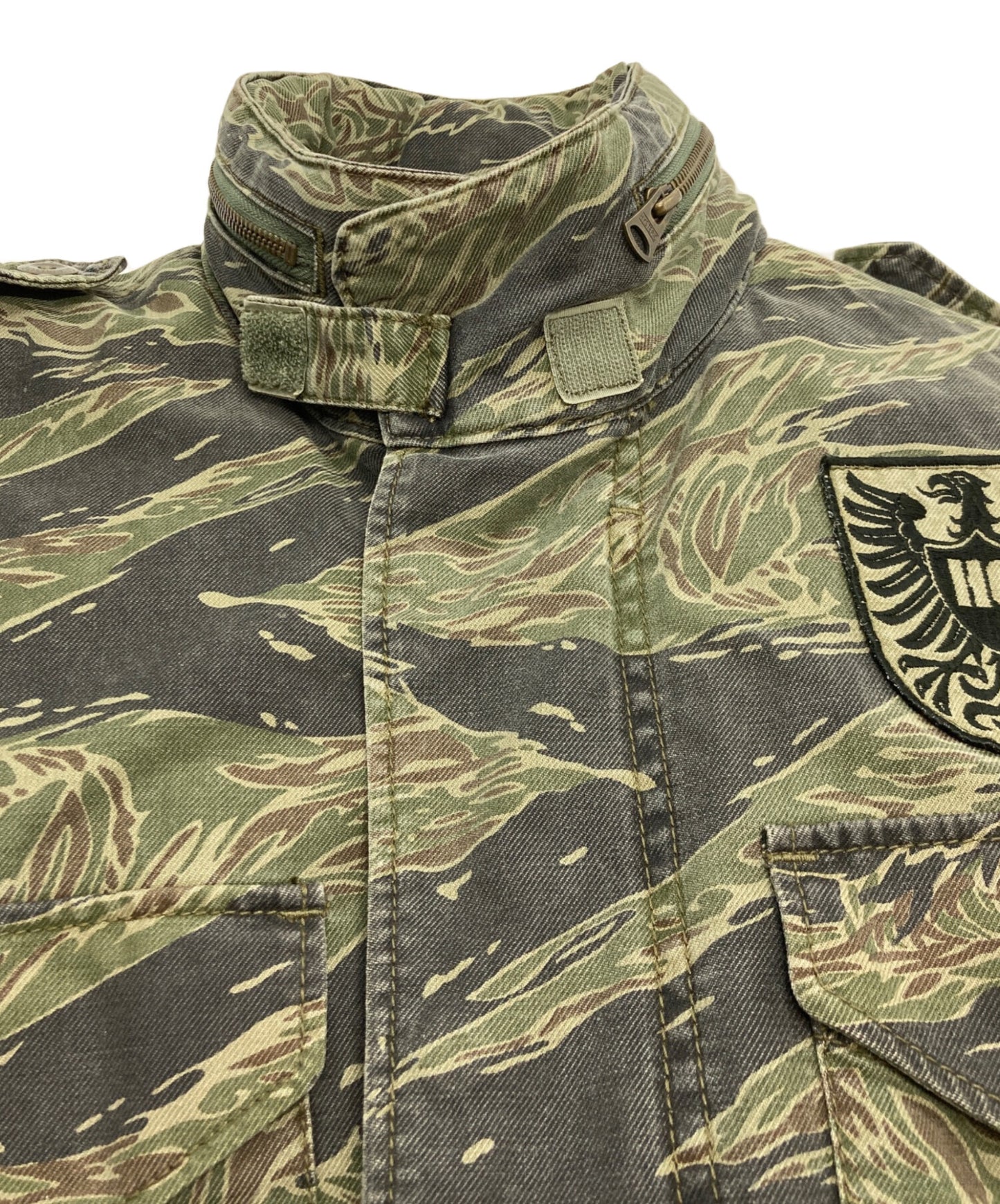 [Pre-owned] Hysteric Glamour Tiger camo military jacket with liner Hysteric Glamour Hysteric Glamour Olive 4AB-1012 with patch hood 4AB-1012