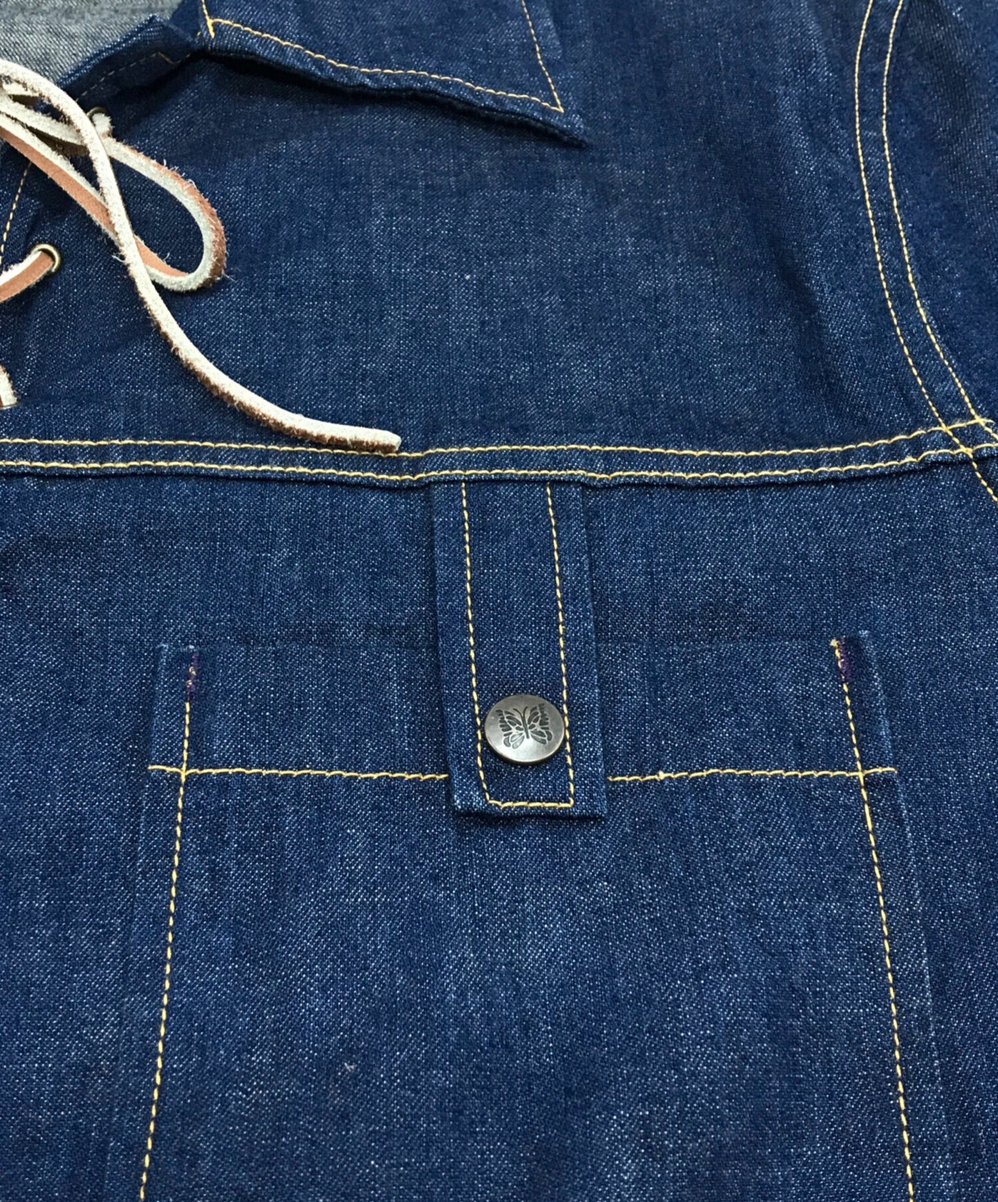 [Pre-owned] Needles lace-up denim shirt