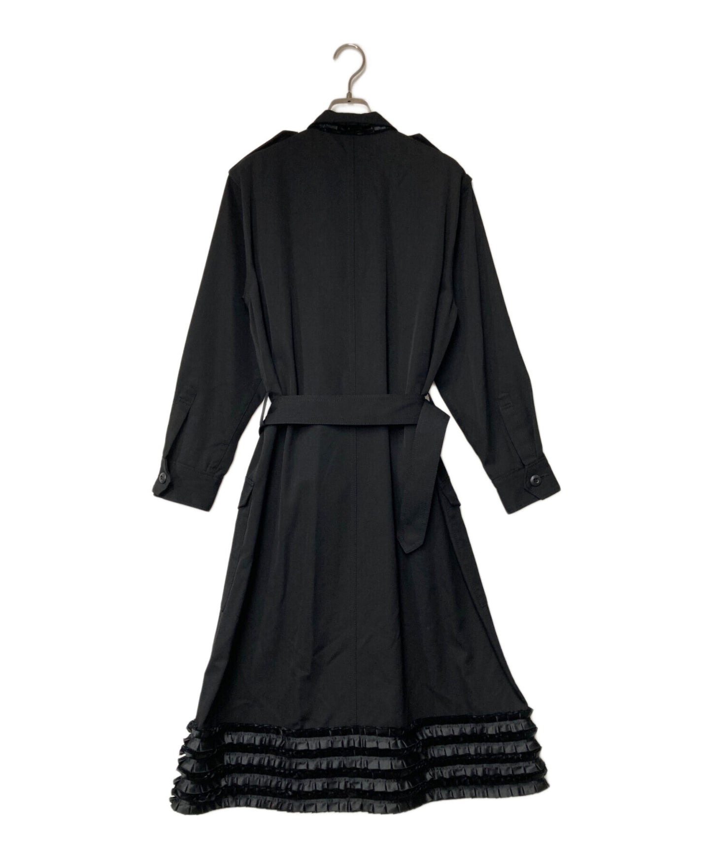 [Pre-owned] JUNYA WATANABE COMME des GARCONS Ruffle Military Design Wool Dress Long Dress with Belt Archived AD2006 JR-O024