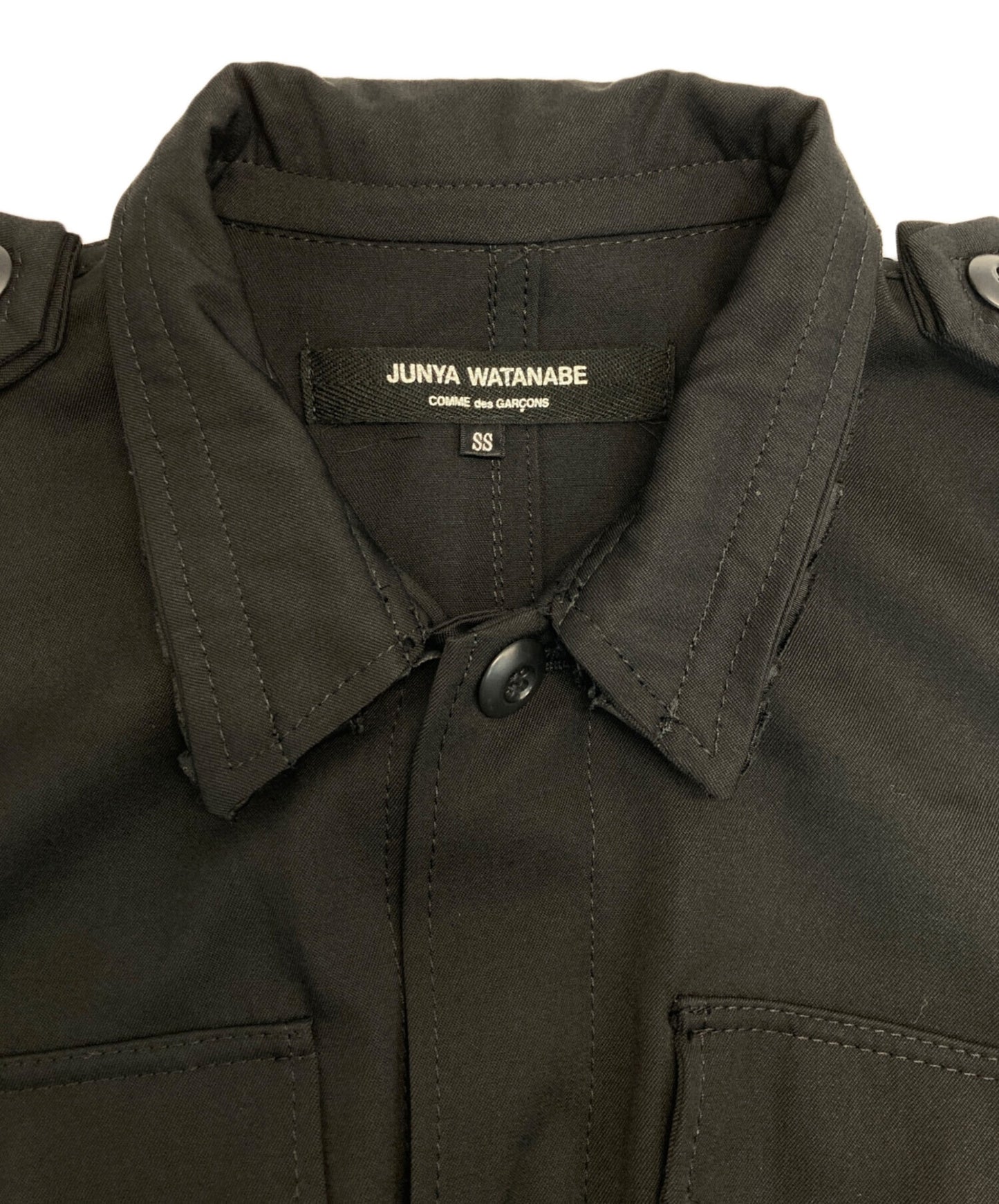 [Pre-owned] JUNYA WATANABE COMME des GARCONS Ruffle Military Design Wool Dress Long Dress with Belt Archived AD2006 JR-O024