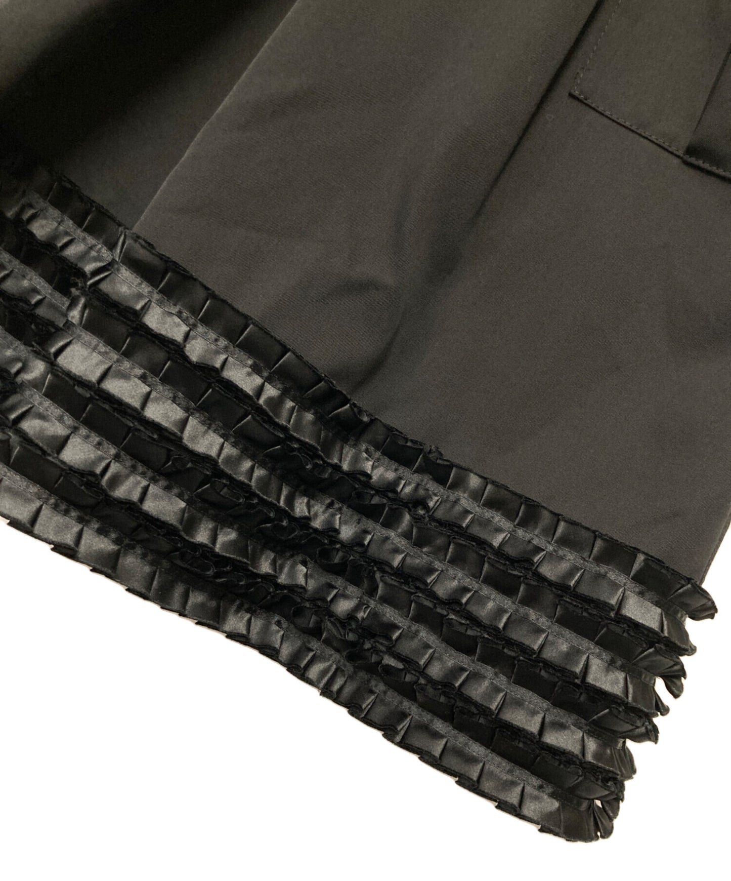 [Pre-owned] JUNYA WATANABE COMME des GARCONS Ruffle Military Design Wool Dress Long Dress with Belt Archived AD2006 JR-O024