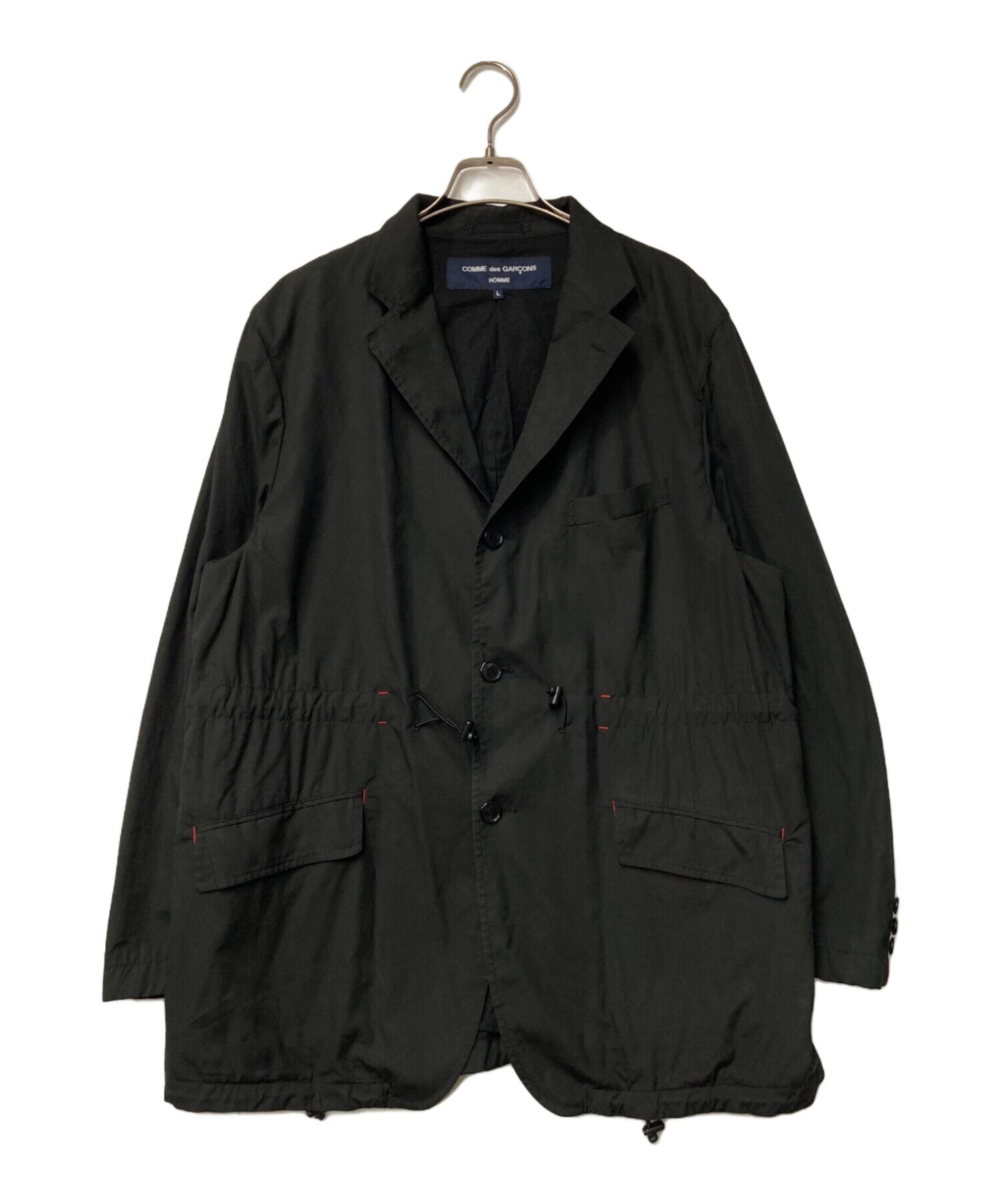 [Pre-owned] COMME des GARCONS HOMME Stitch design drawcord tailored jacket with red stitching HE-J028 HE-J028
