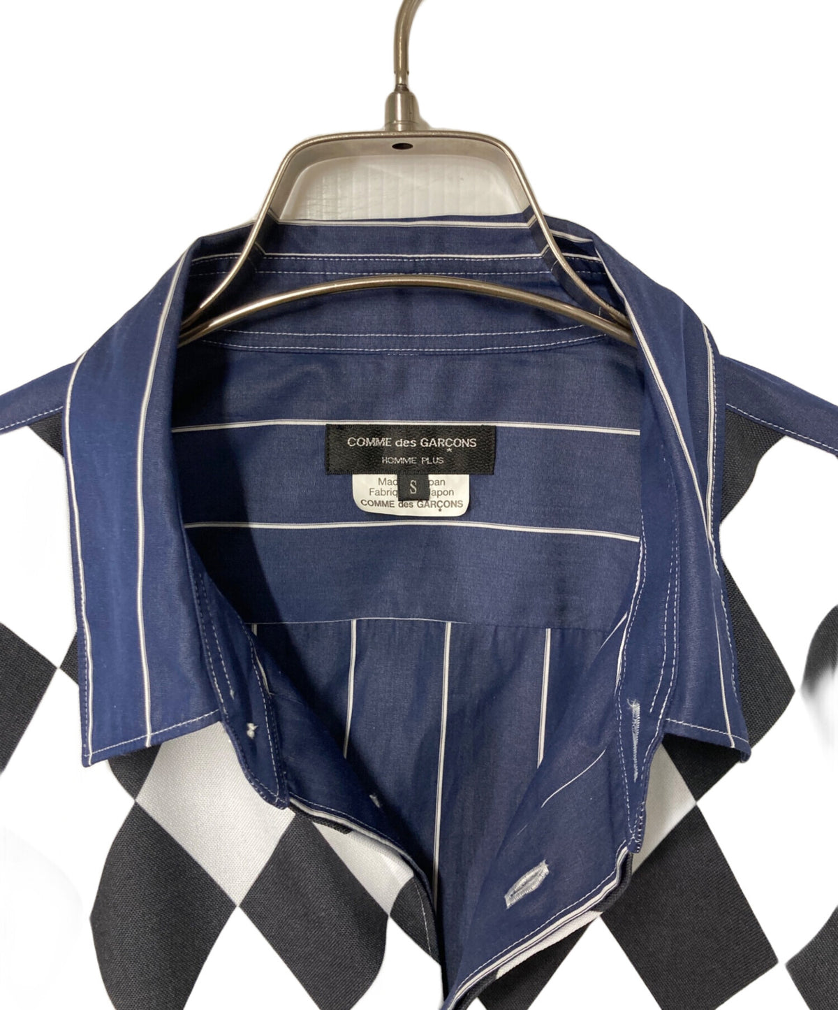 [Pre-owned] COMME des GARCONS HOMME PLUS Striped layered long shirt round cut PF-B015 PF-B015