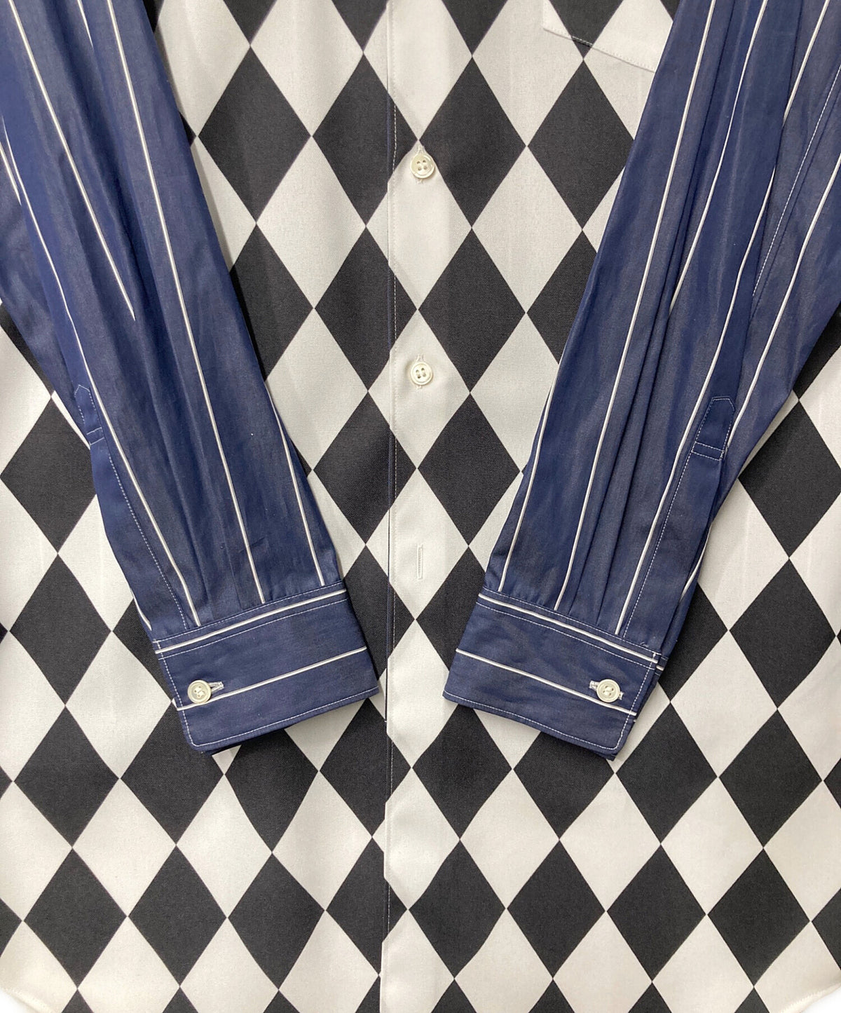 [Pre-owned] COMME des GARCONS HOMME PLUS Striped layered long shirt round cut PF-B015 PF-B015