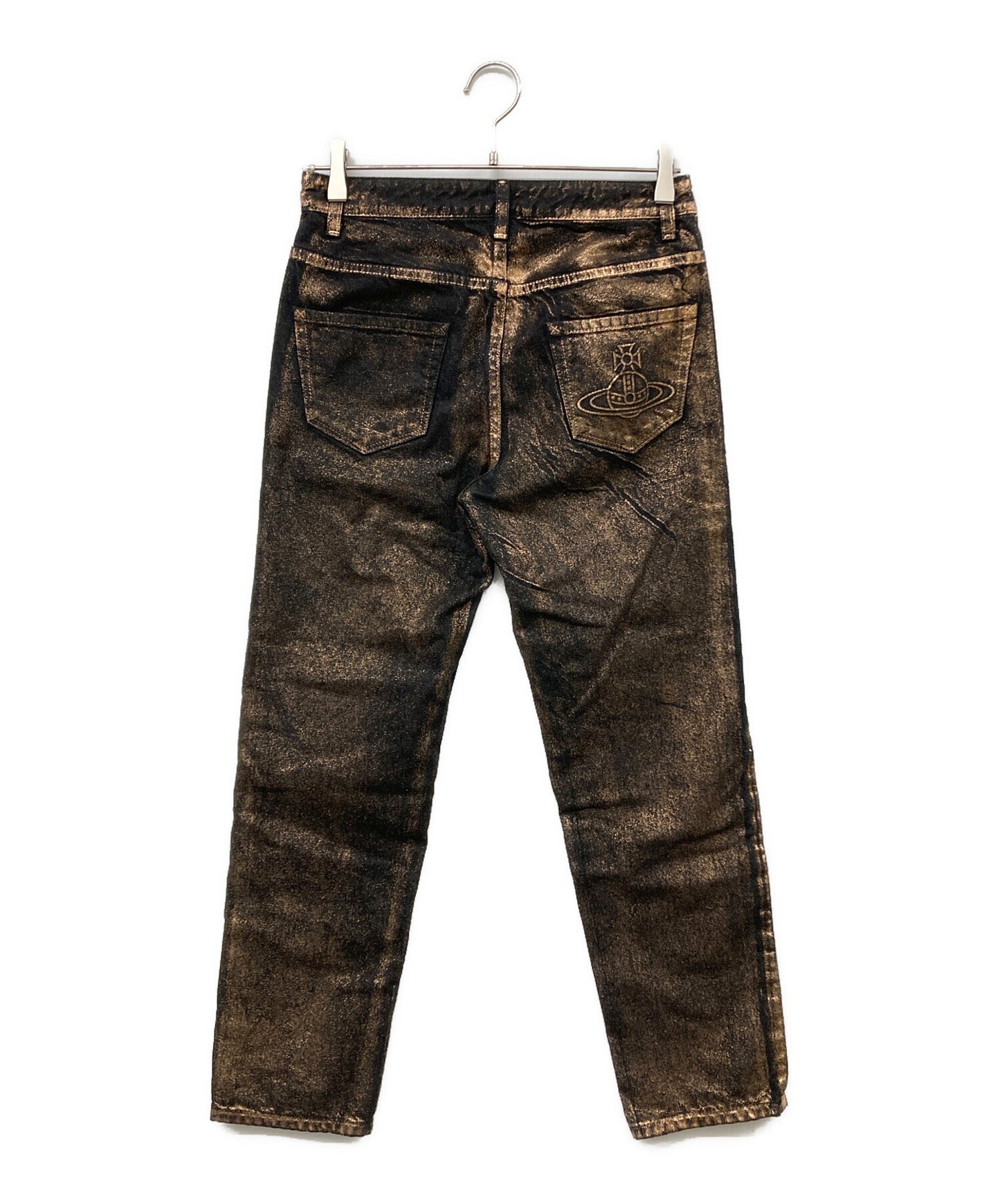 [Pre-owned] Vivienne Westwood RED LABEL lame-finish denim pants 16-12-712009