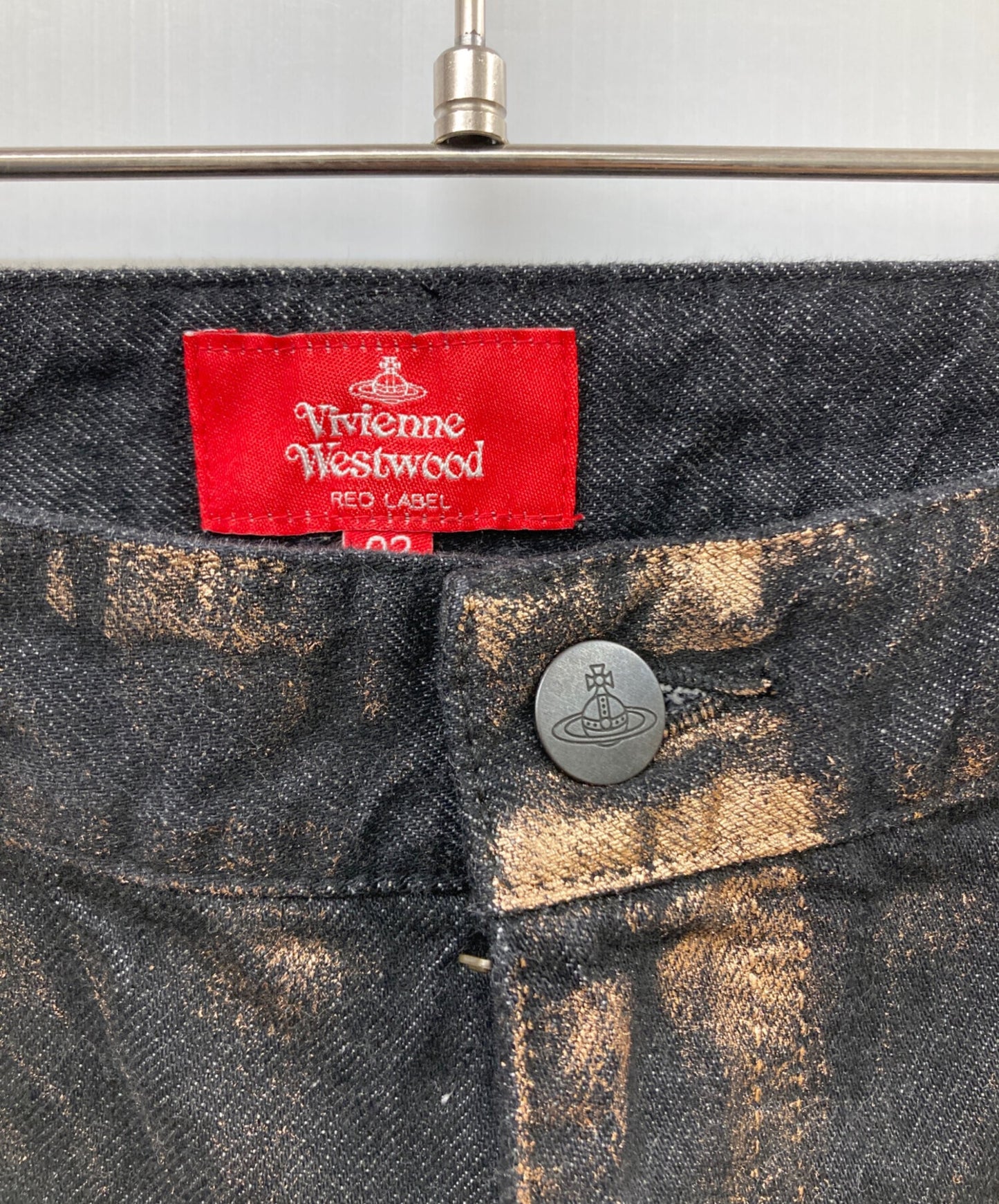 [Pre-owned] Vivienne Westwood RED LABEL lame-finish denim pants 16-12-712009