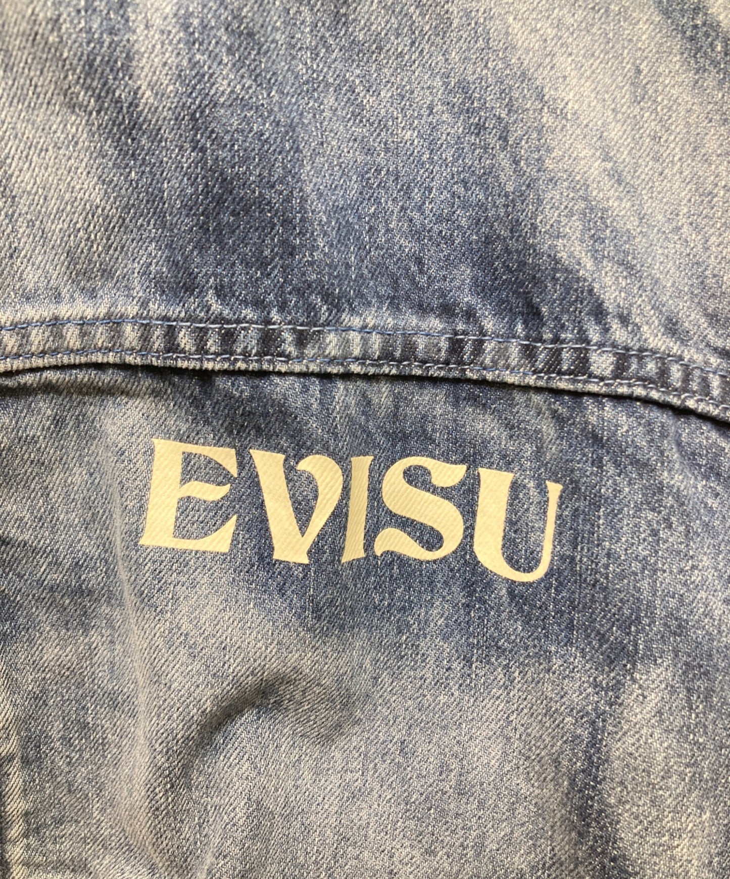 [Pre-owned] EVISU Fisherman's Buddha Head Laser Printed Loose Fit Hooded Denim Jacket 2ESHTM5DJ1034LFDN