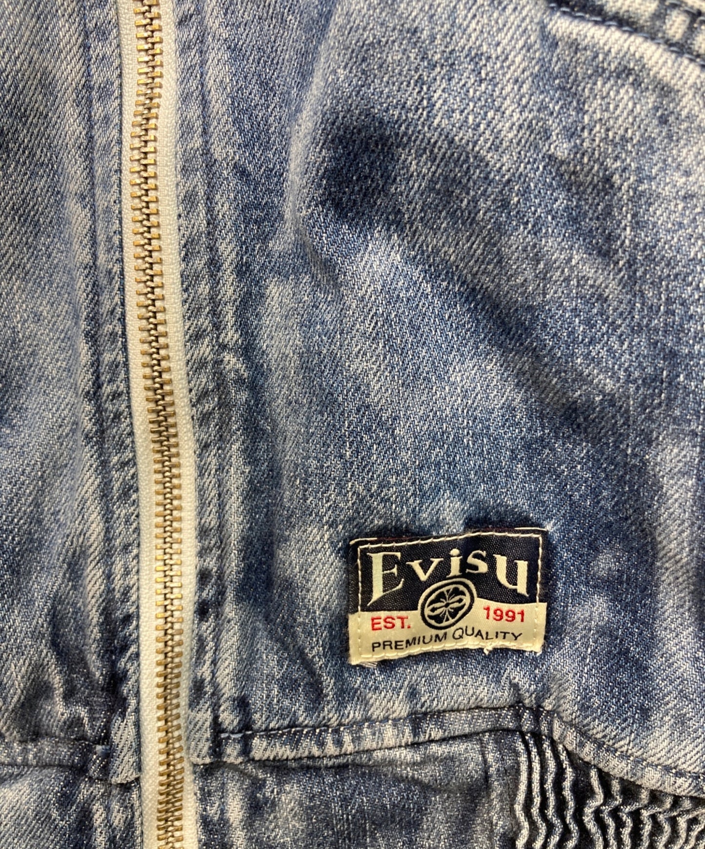 [Pre-owned] EVISU Fisherman's Buddha Head Laser Printed Loose Fit Hooded Denim Jacket 2ESHTM5DJ1034LFDN