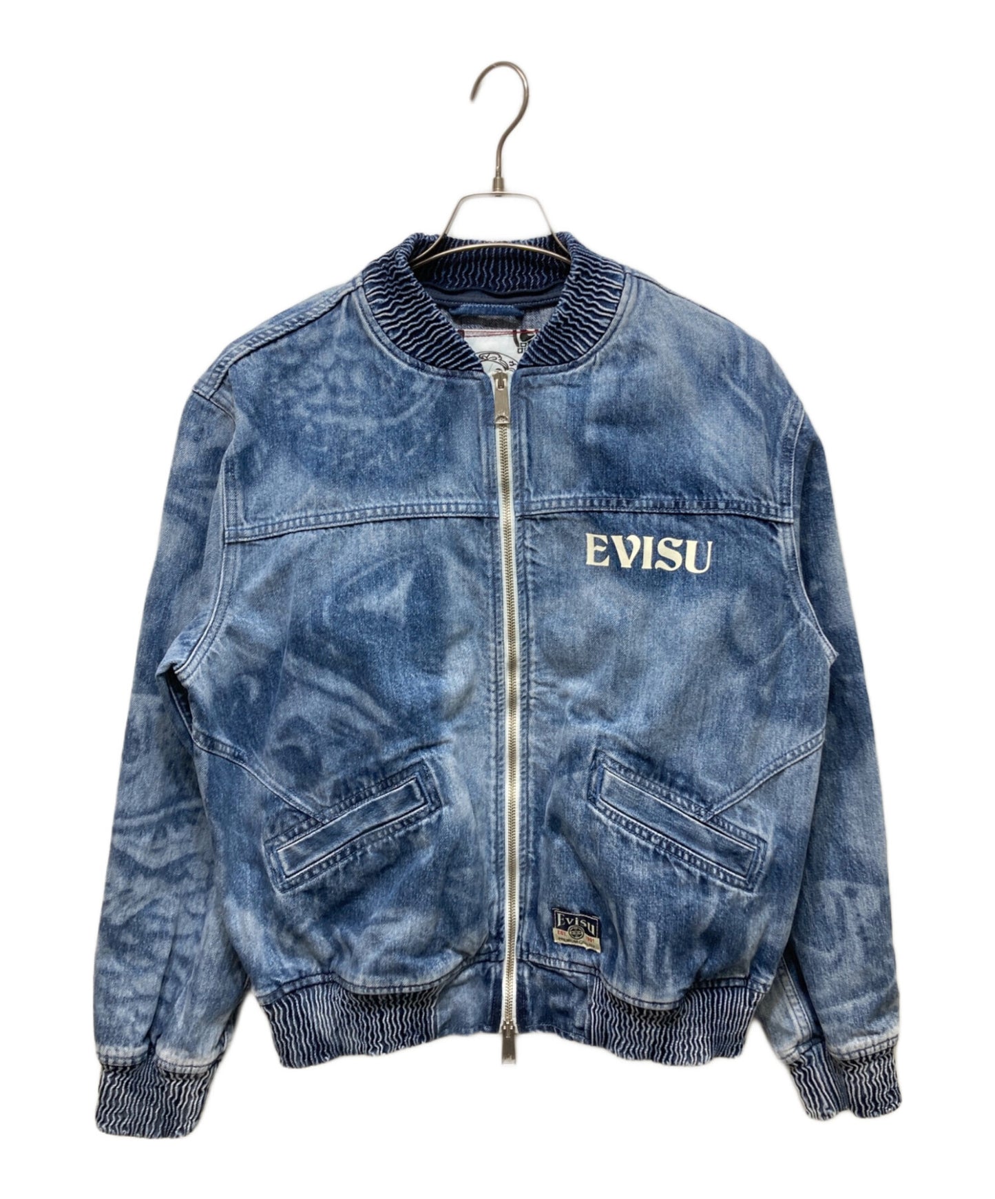 [Pre-owned] EVISU Fisherman's Buddha Head Laser Printed Loose Fit Hooded Denim Jacket 2ESHTM5DJ1034LFDN
