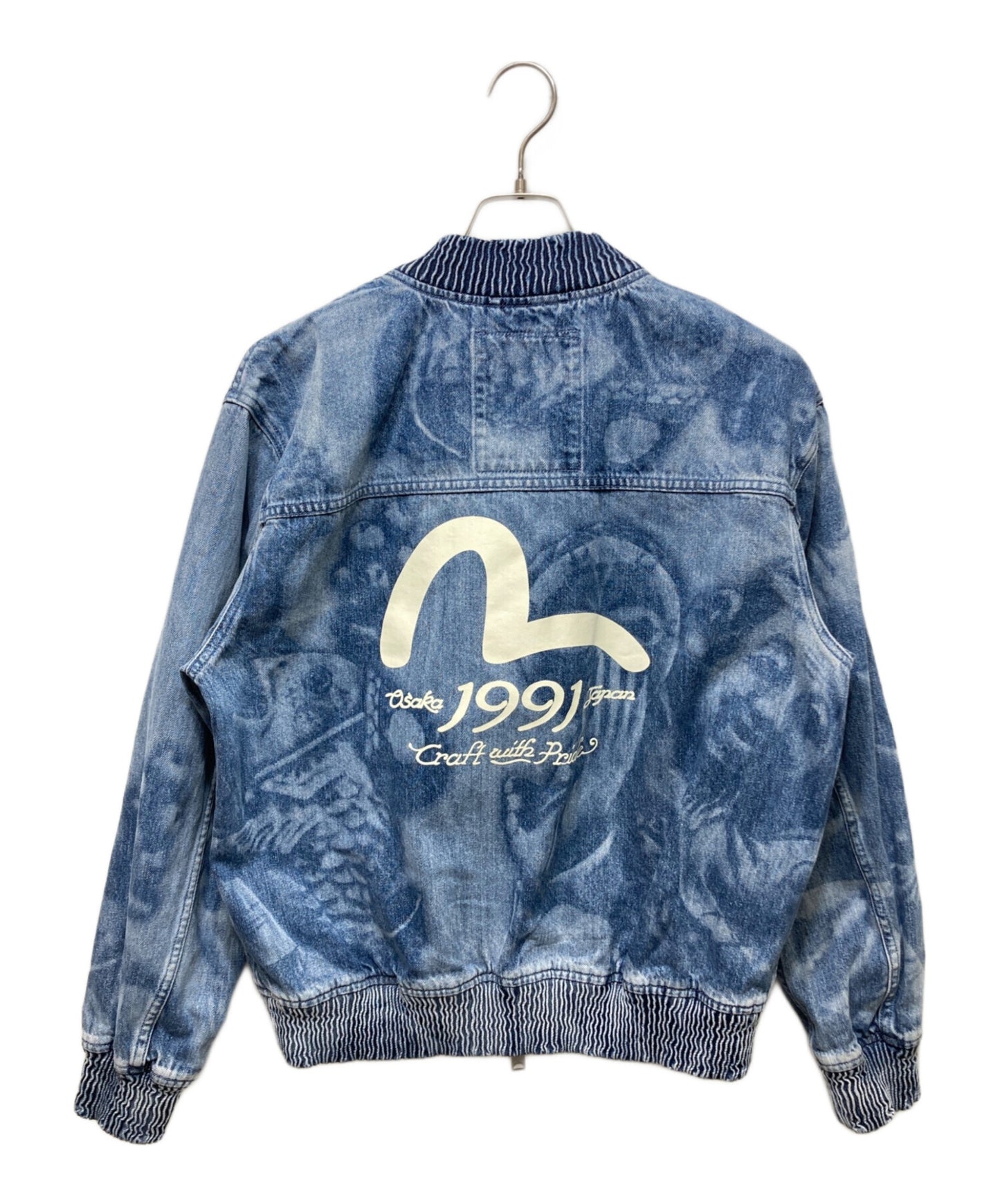 [Pre-owned] EVISU Fisherman's Buddha Head Laser Printed Loose Fit Hooded Denim Jacket 2ESHTM5DJ1034LFDN