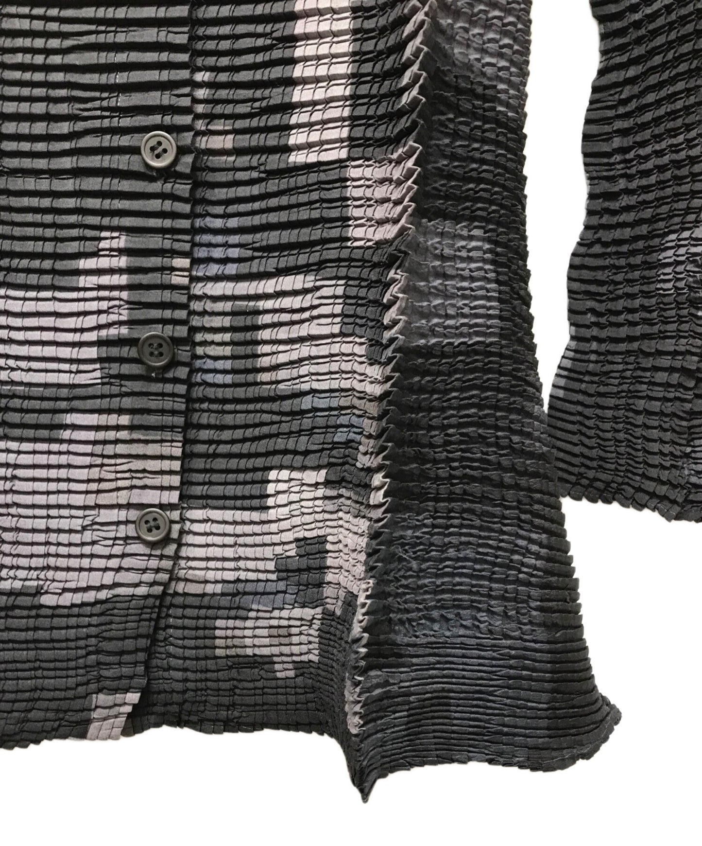[Pre-owned] ISSEY MIYAKE Stretch Pleats Box Dot Graphic Shirt IM11FJ213