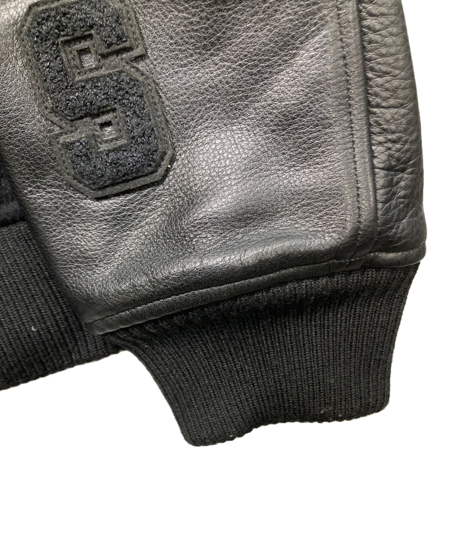 [Pre-owned] UNDERCOVER Kamilla Tolnoe Arm Leather Varsity Jacket / Sleeve Switching Varsity Jacket UC2C4206-1