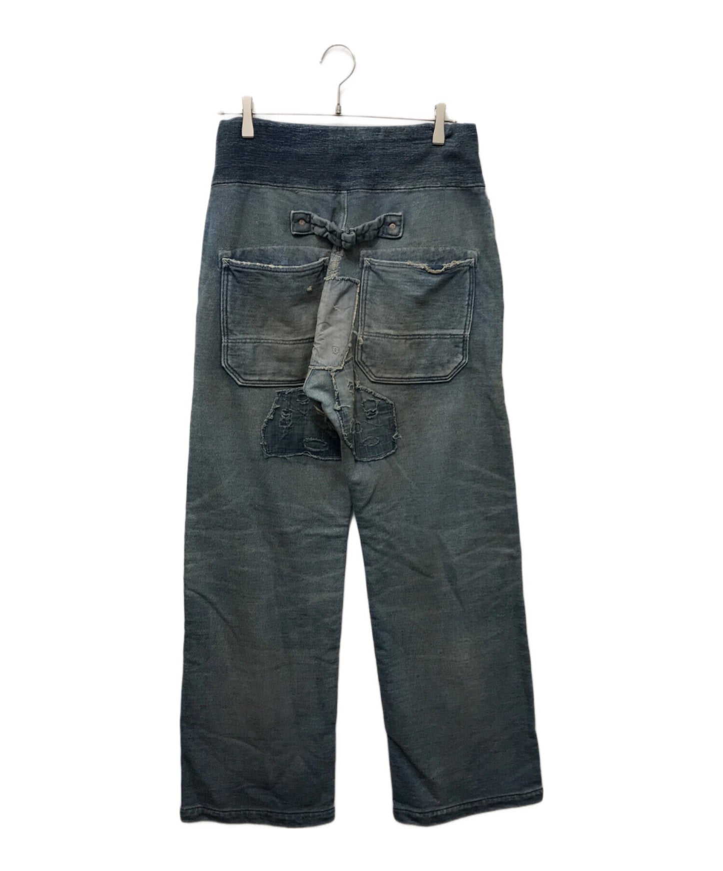 [Pre-owned] KAPITAL Ragged-finished patchwork sweatshirt denim pants