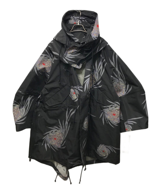 [Pre-owned] UNDERCOVER Transfer Weather Hooded Collarless Short Mod Coat UCZ4305-1