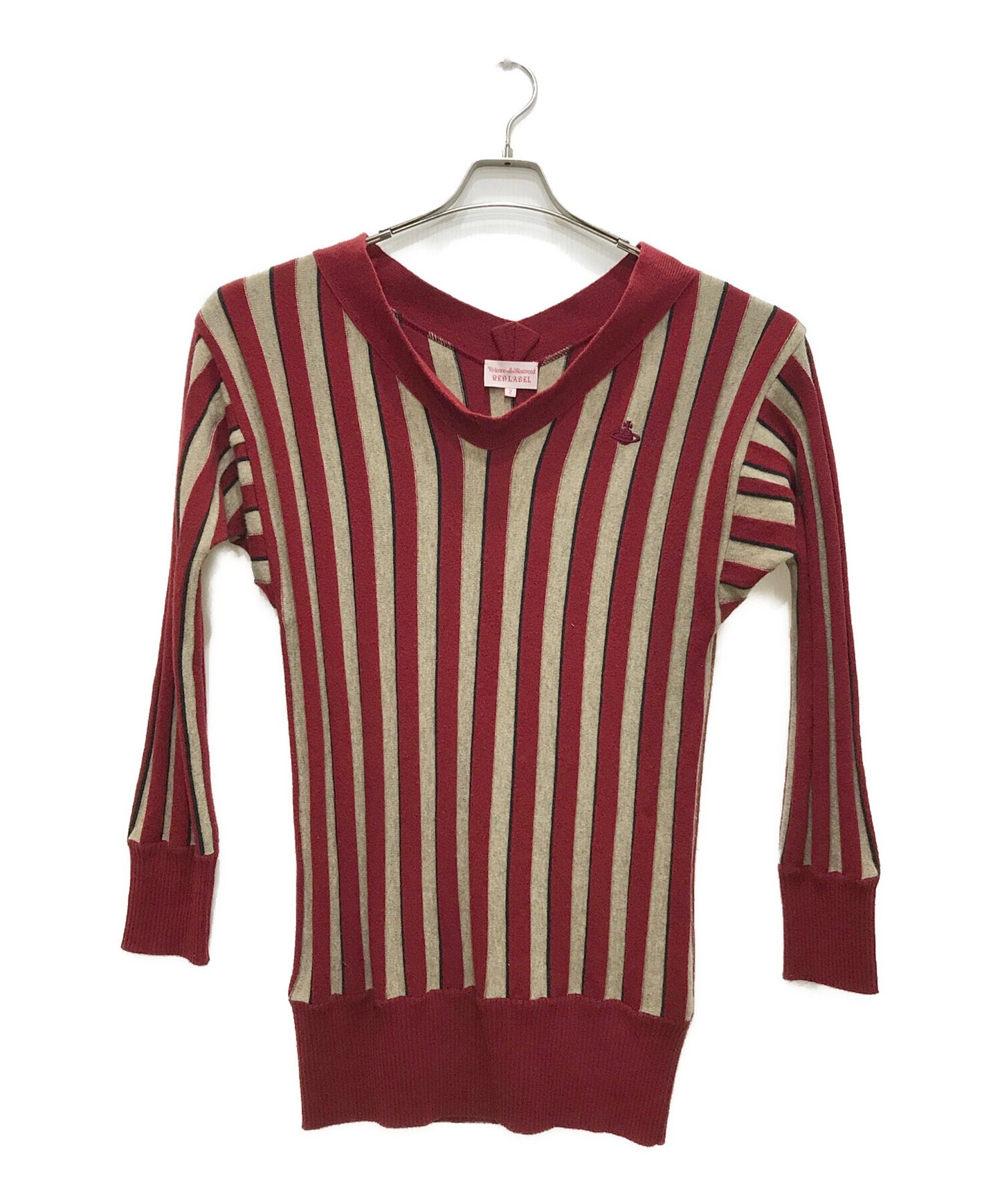 [Pre-owned] Vivienne Westwood RED LABEL Embroidered ORB Stripe Deep Rib Knit