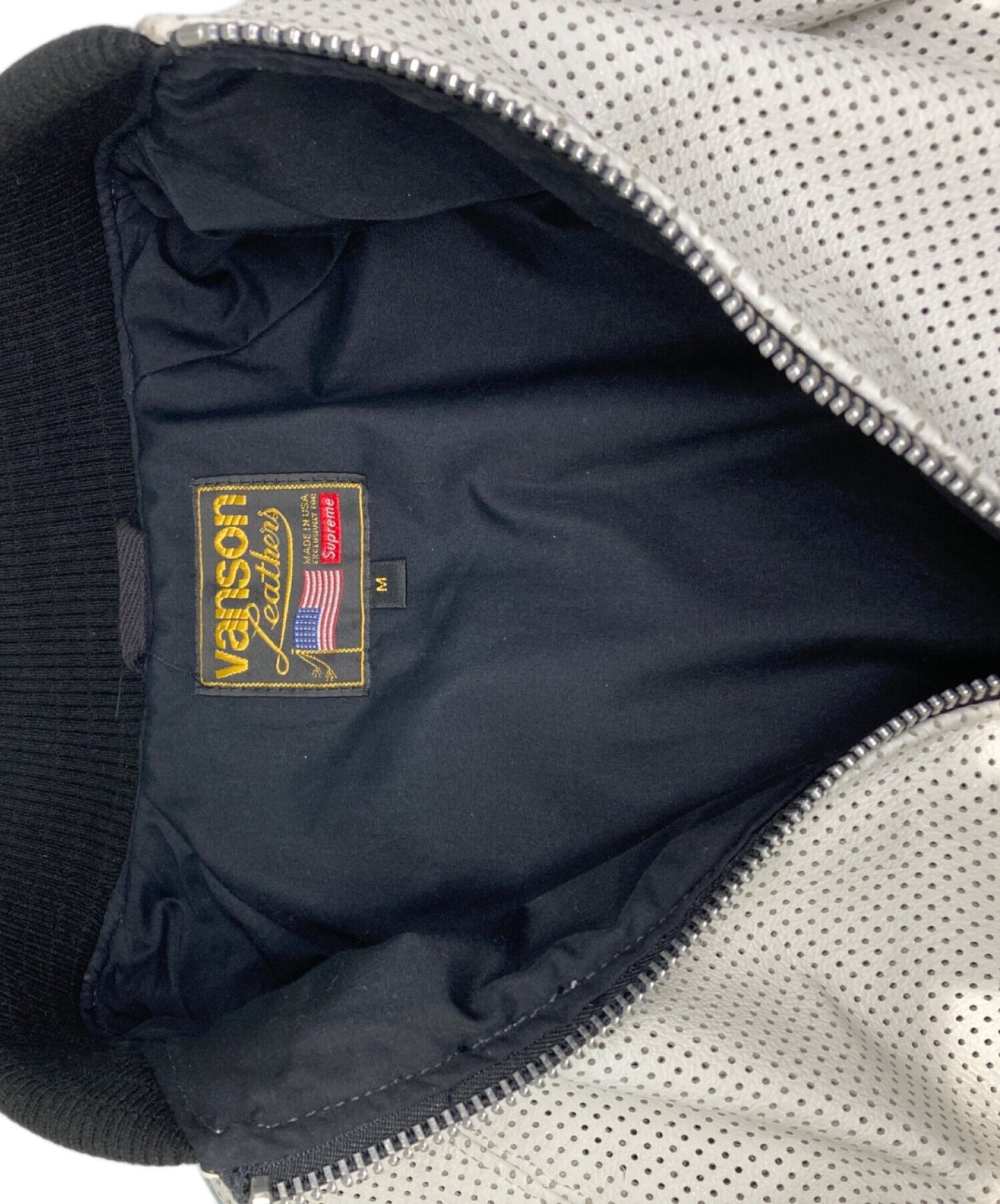 [Pre-owned] SUPREME Leathers Perforated Bomber Jacket
