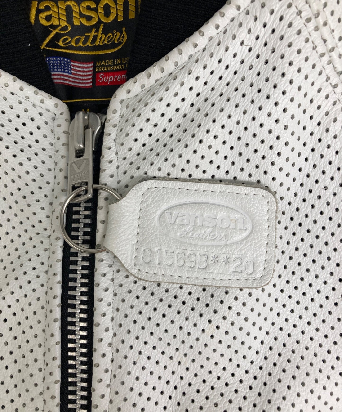 [Pre-owned] SUPREME Leathers Perforated Bomber Jacket