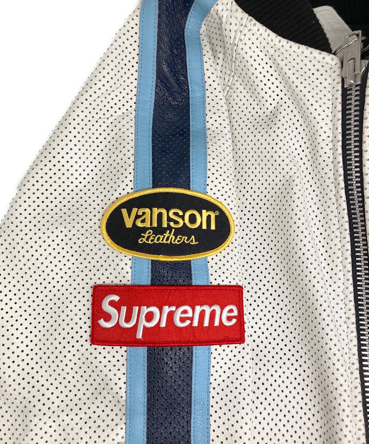 [Pre-owned] SUPREME Leathers Perforated Bomber Jacket