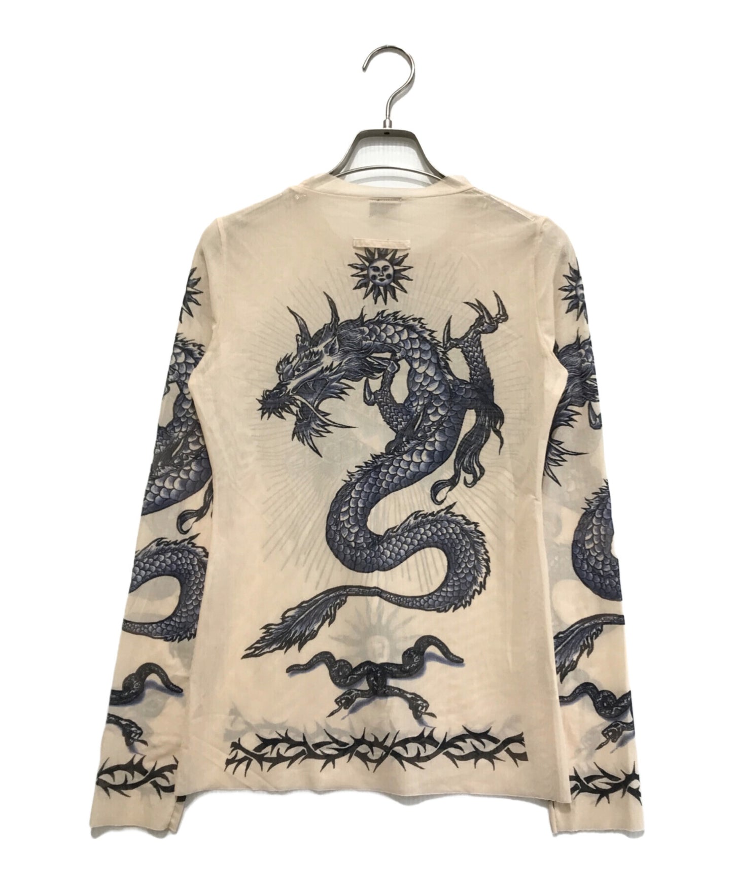 [Pre-owned] Jean Paul Gaultier FEMME Dragon & Tattoo Power Net Second Skin Cut & Sew/Crew Neck Cut & Sew