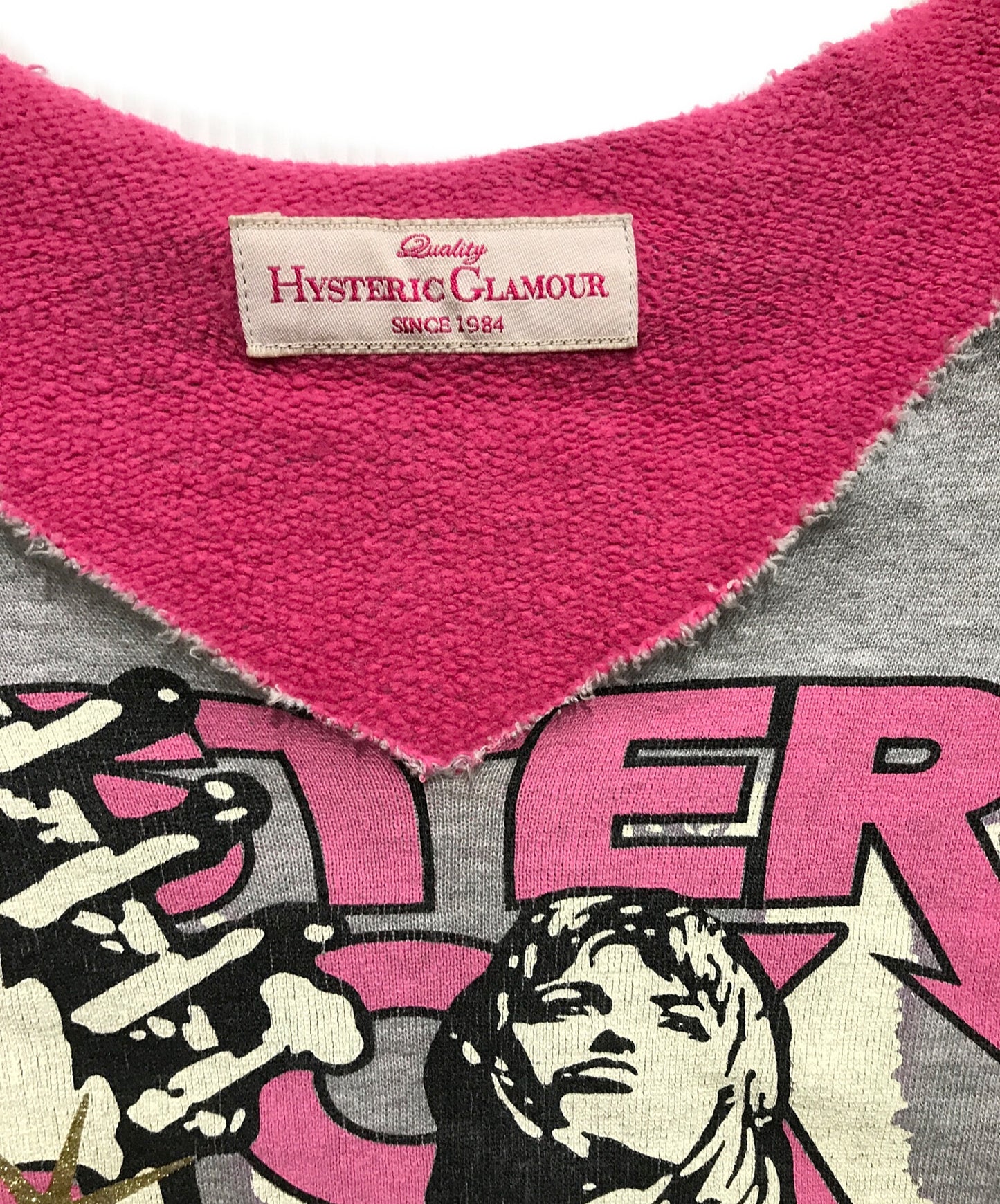 [Pre-owned] Hysteric Glamour Cutoff Print Sweatshirt Cut and Sewn 2CS-6060