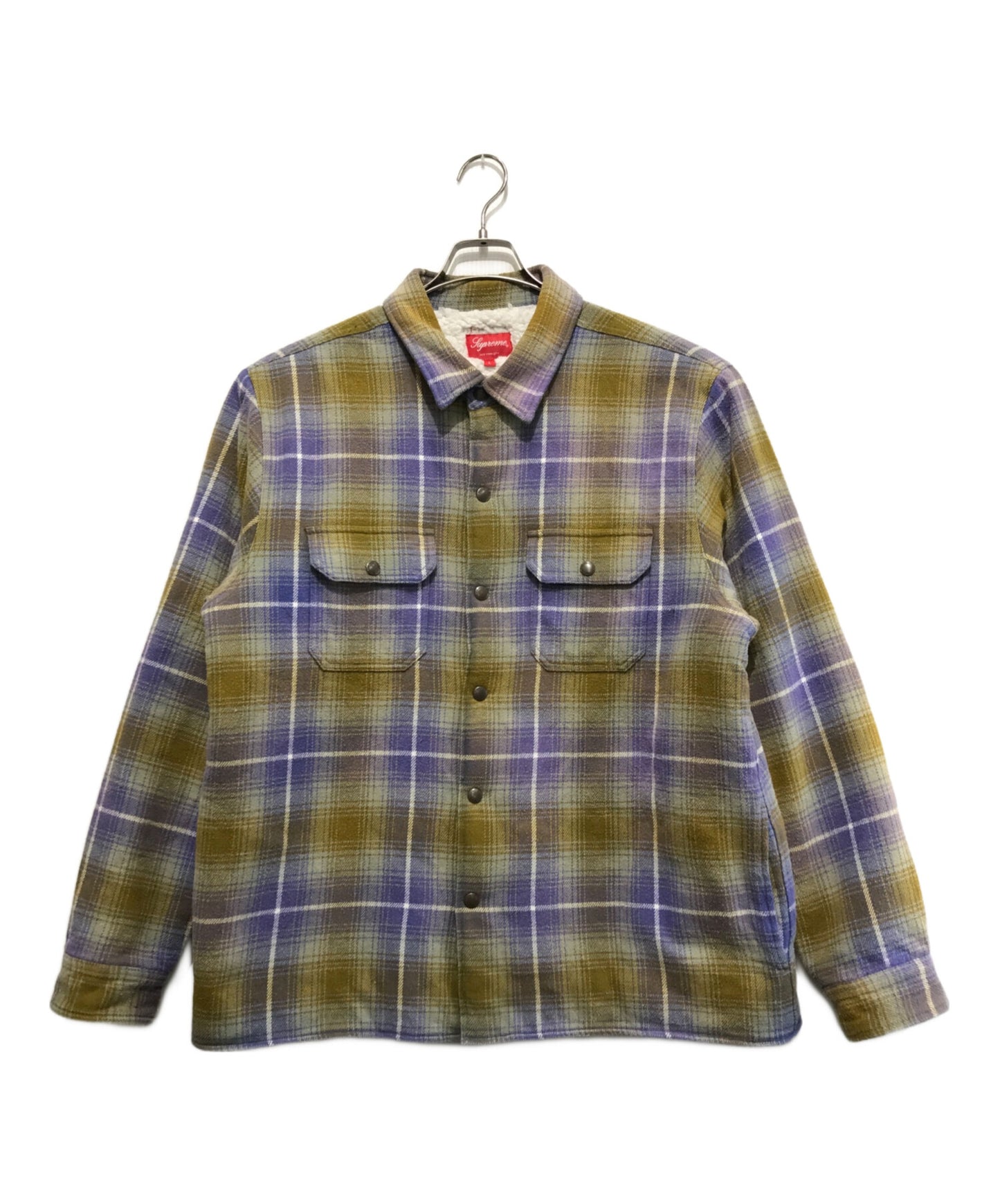 [Pre-owned] SUPREME 22AW shearling lined flannel shirt