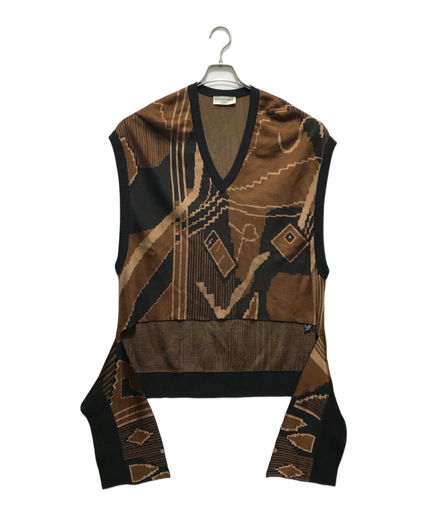 [Pre-owned] BALENCIAGA 16AW Cut Design Knit Vest 456718 T5084