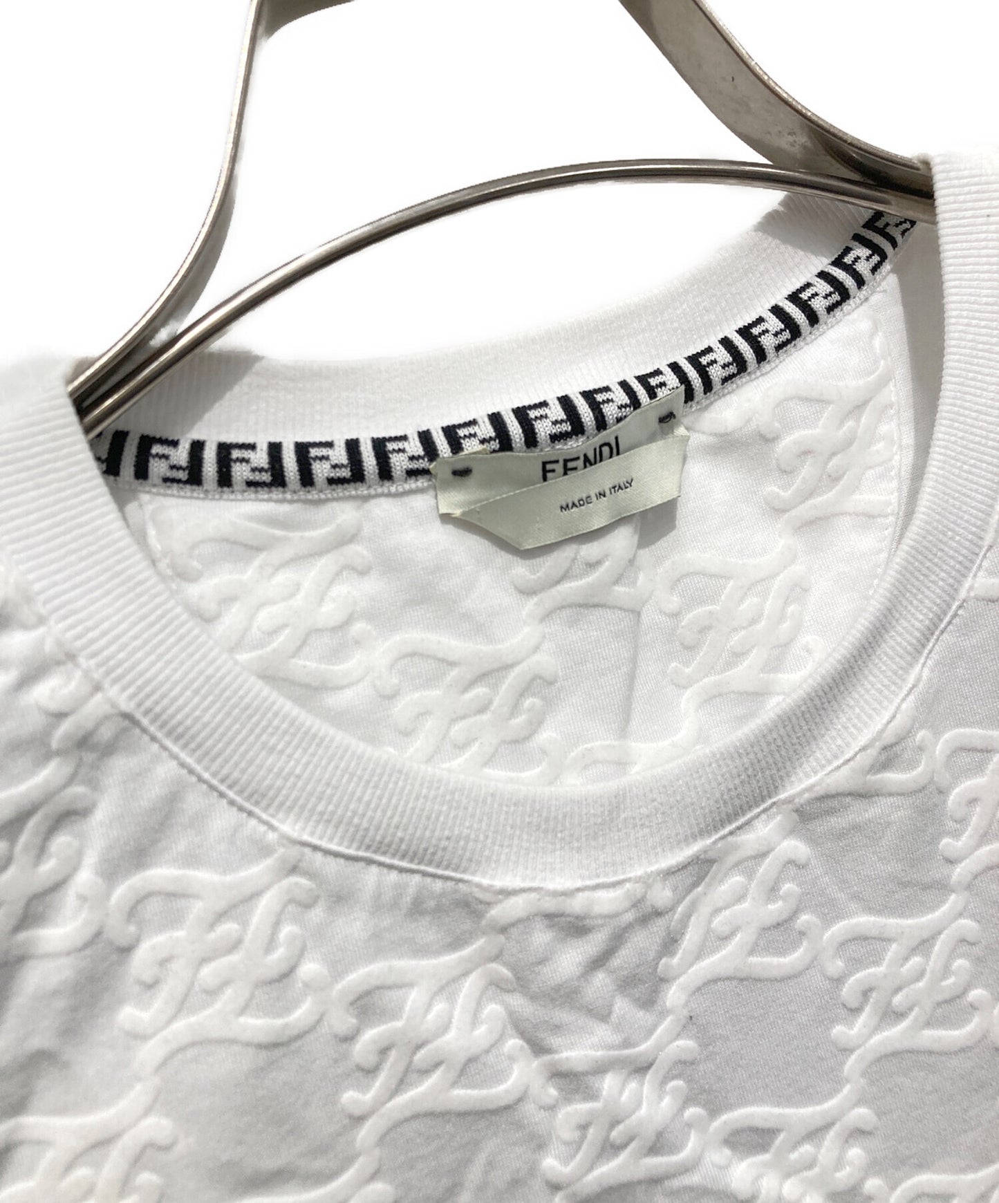 [Pre-owned] FENDI Embossed Logo T-Shirt FS7389 AHLU