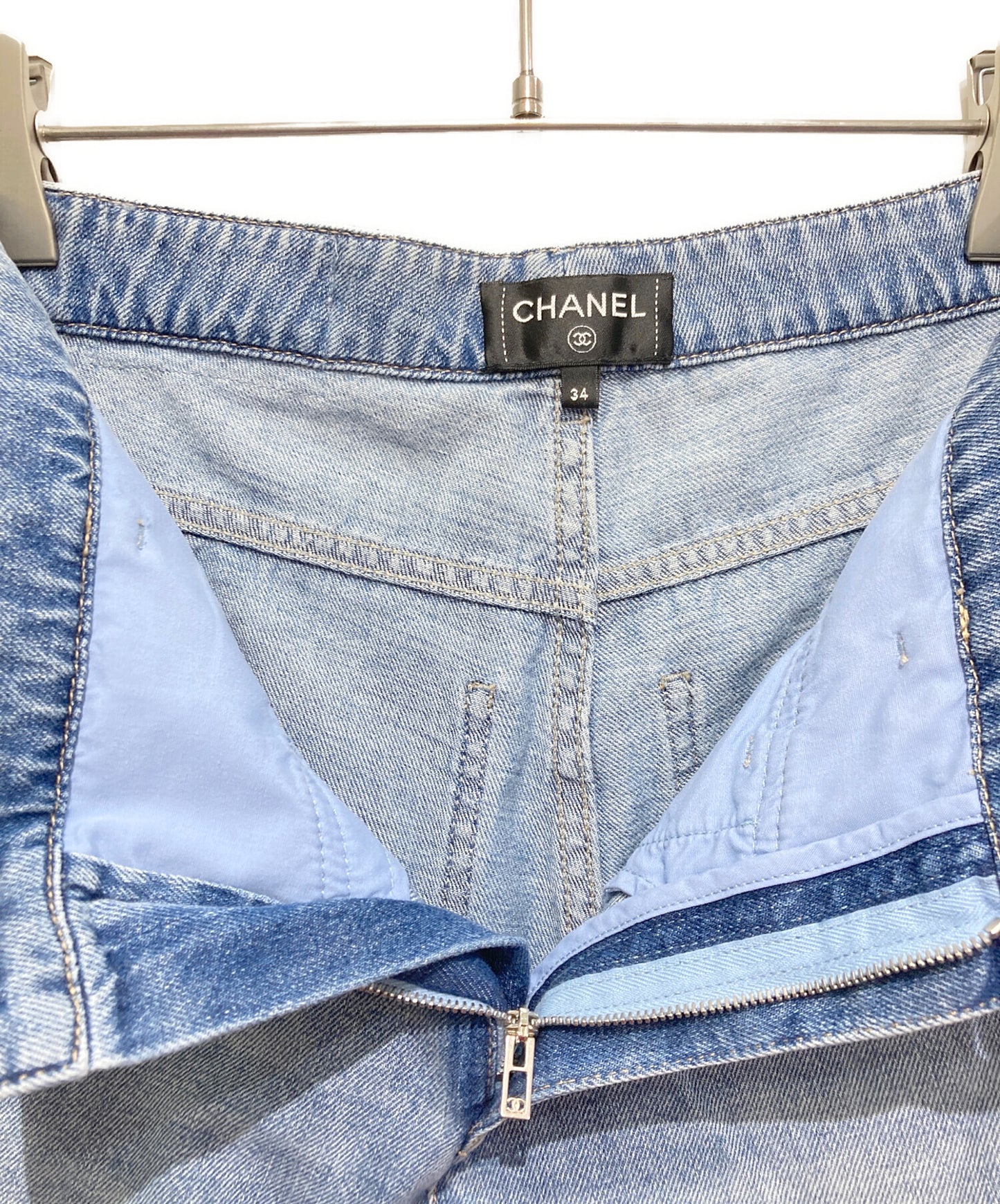 [Pre-owned] CHANEL Coco Beach Denim Pants P78552V71192