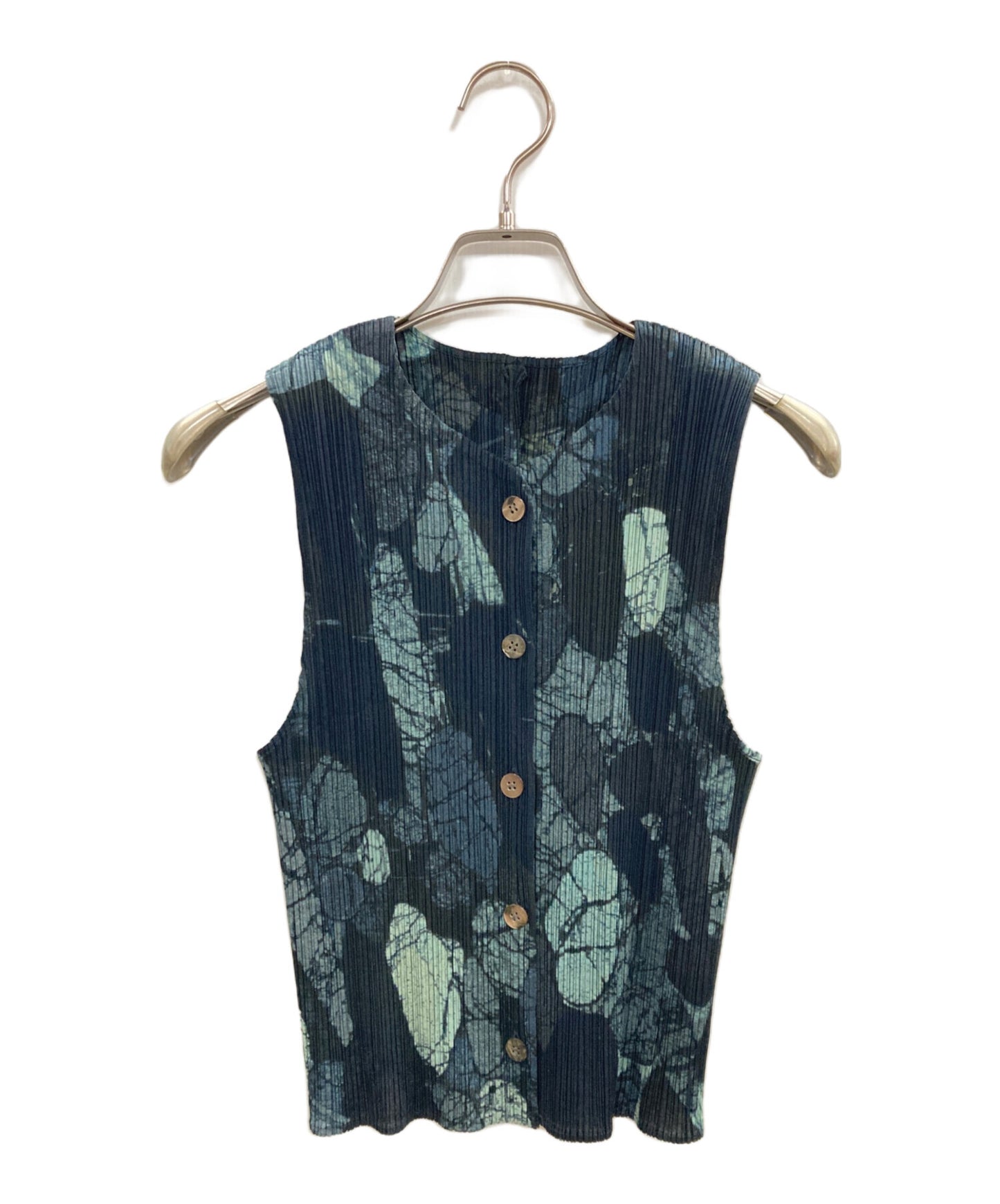 [Pre-owned] PLEATS PLEASE Marble Transfer Print Blouse/Pleated Pleats/PP74-JE358 PP74-JE358