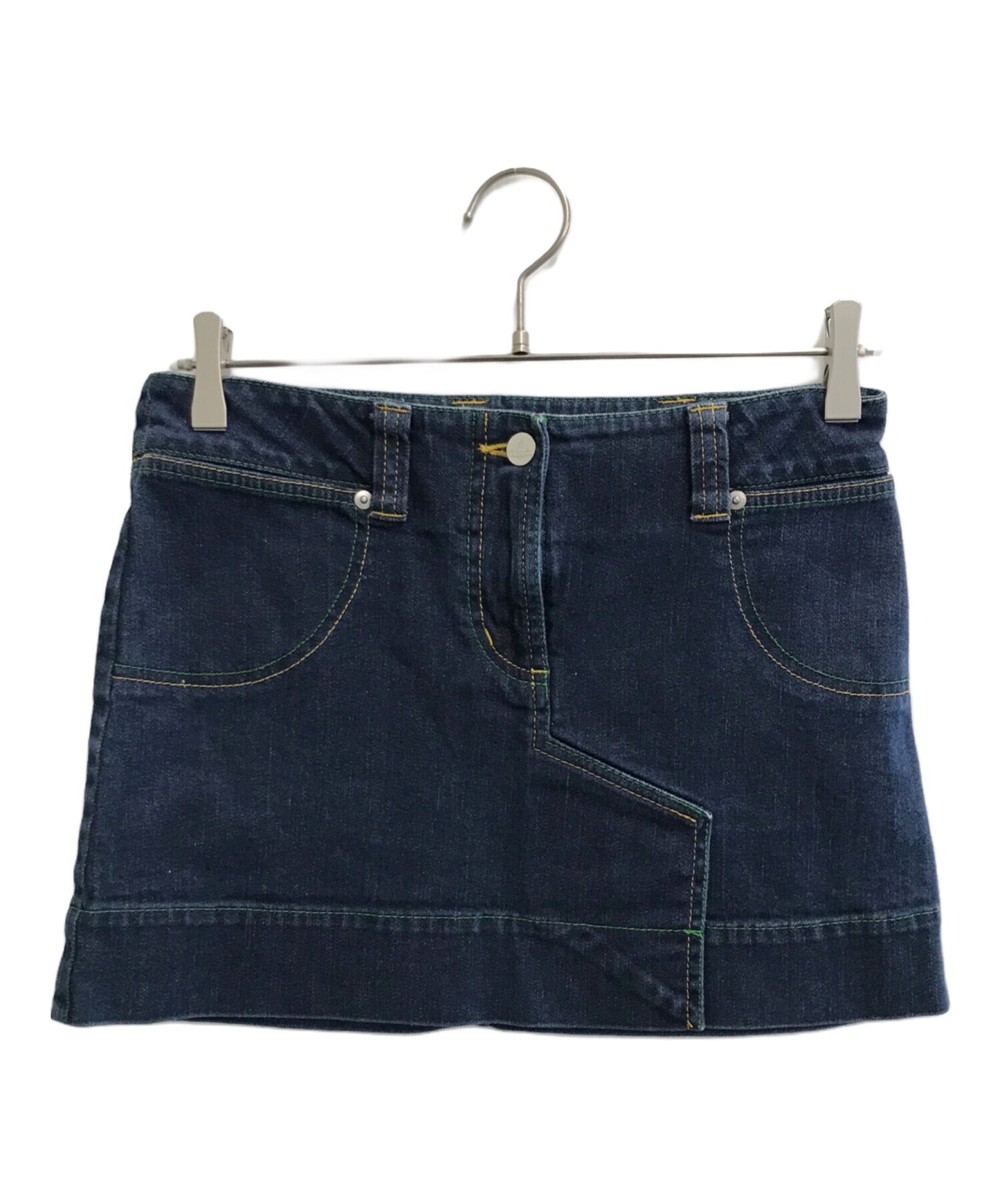 [Pre-owned] Vivienne Westwood Orb Embroidered Denim Skirt