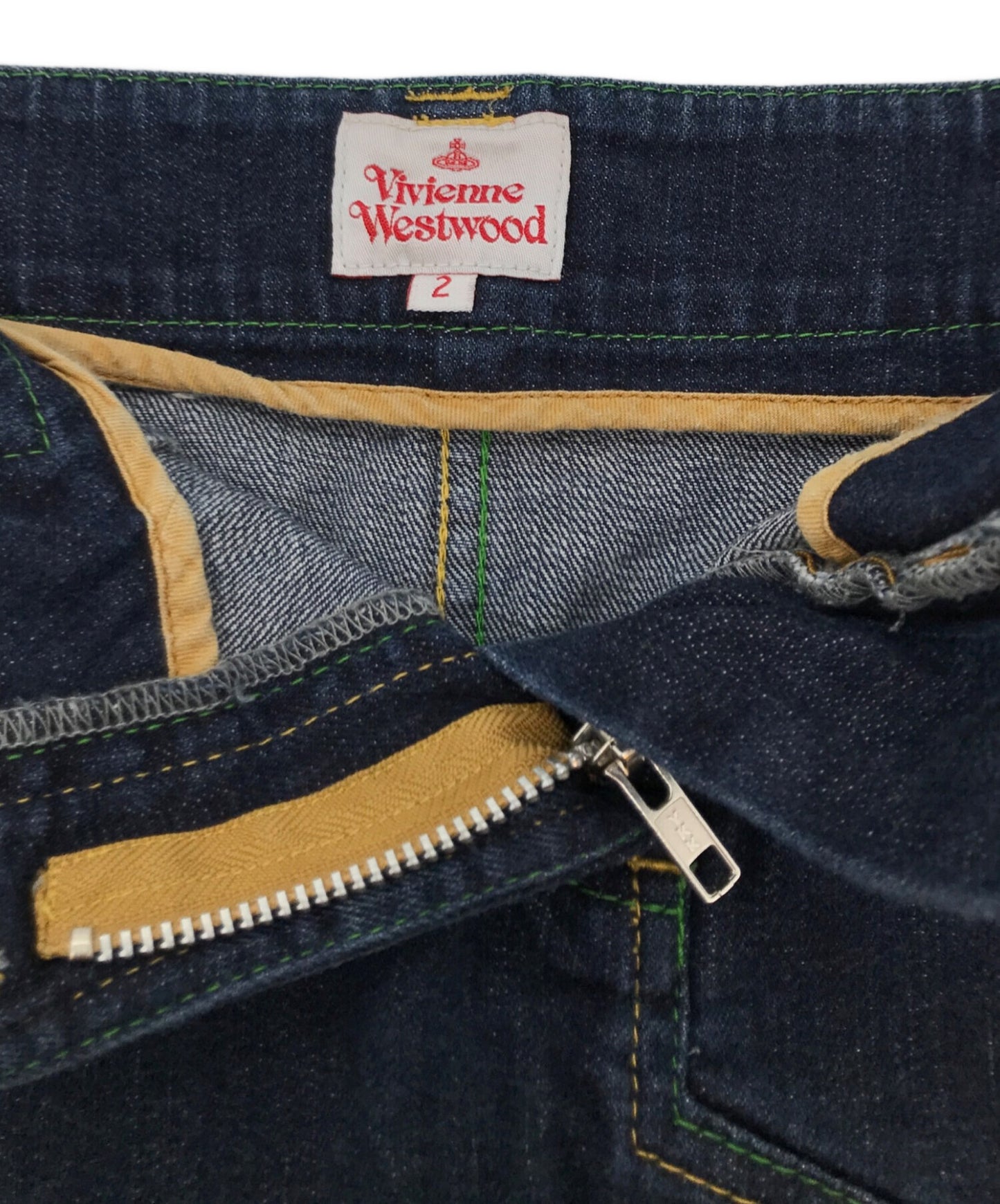 [Pre-owned] Vivienne Westwood Orb Embroidered Denim Skirt