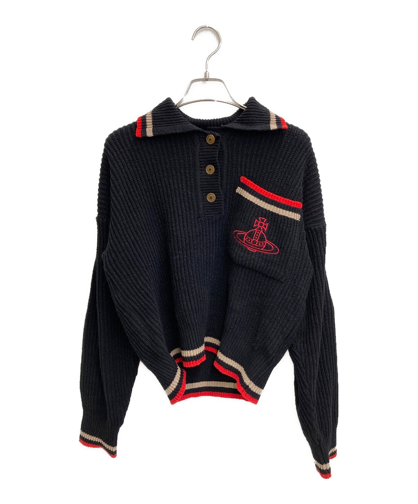 [Pre-owned] Vivienne Westwood RED LABEL Cotton ribbed knit polo top 16-12-132020