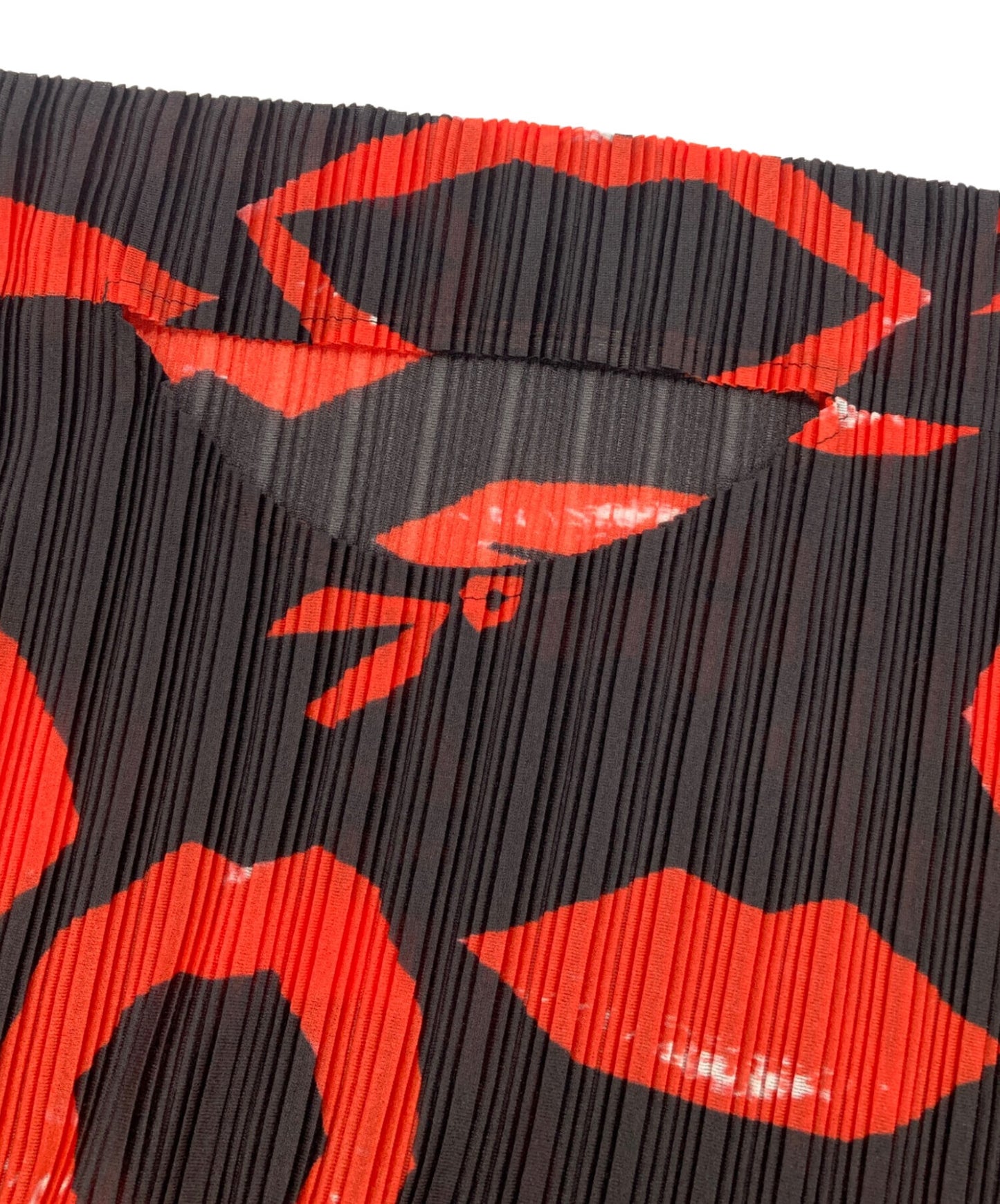 [Pre-owned] PLEATS PLEASE Lip print pleated dress PP53-FH373