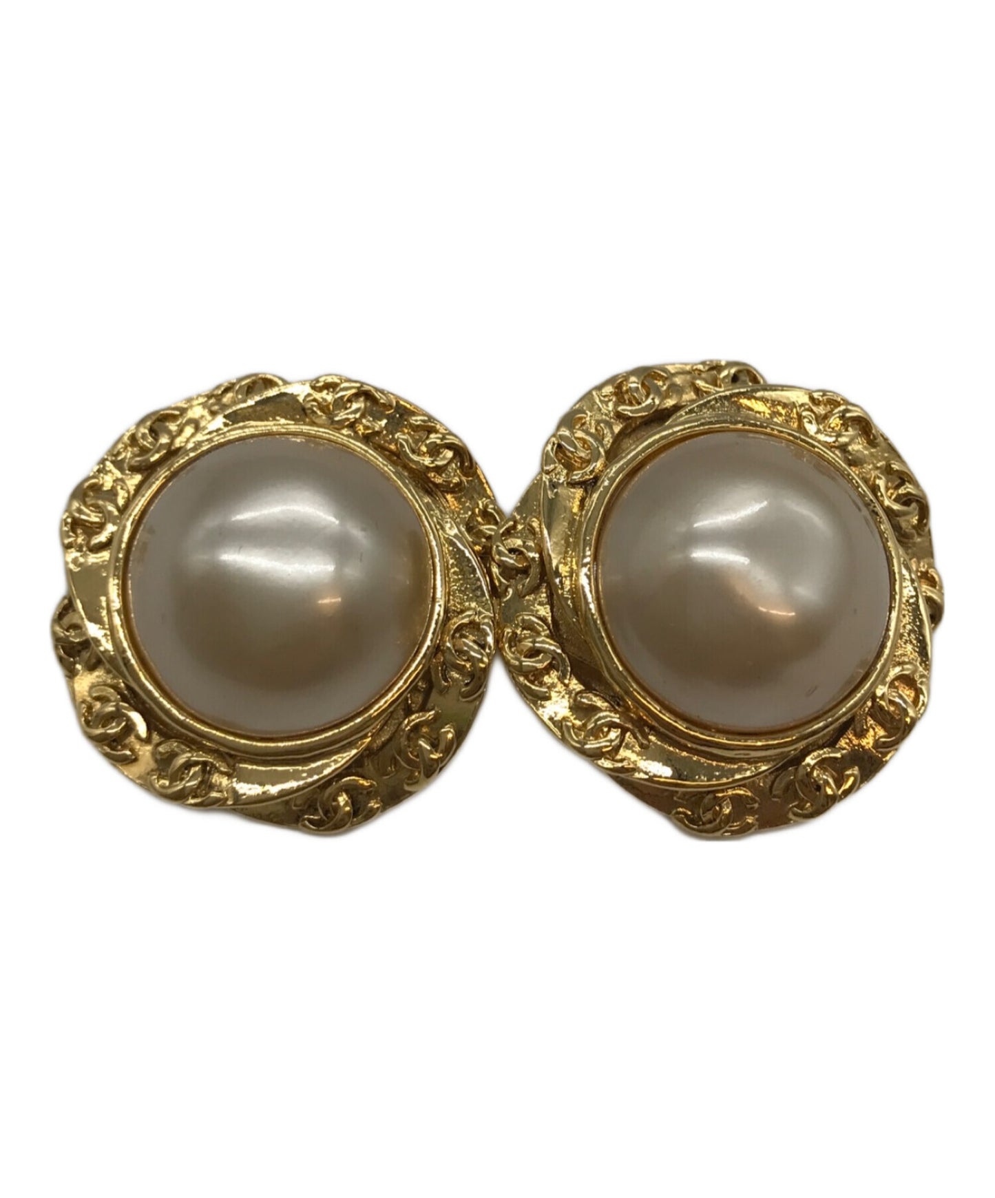 [Pre-owned] CHANEL Coco Mark Faux Pearl Earrings
