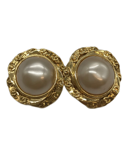 [Pre-owned] CHANEL Coco Mark Faux Pearl Earrings