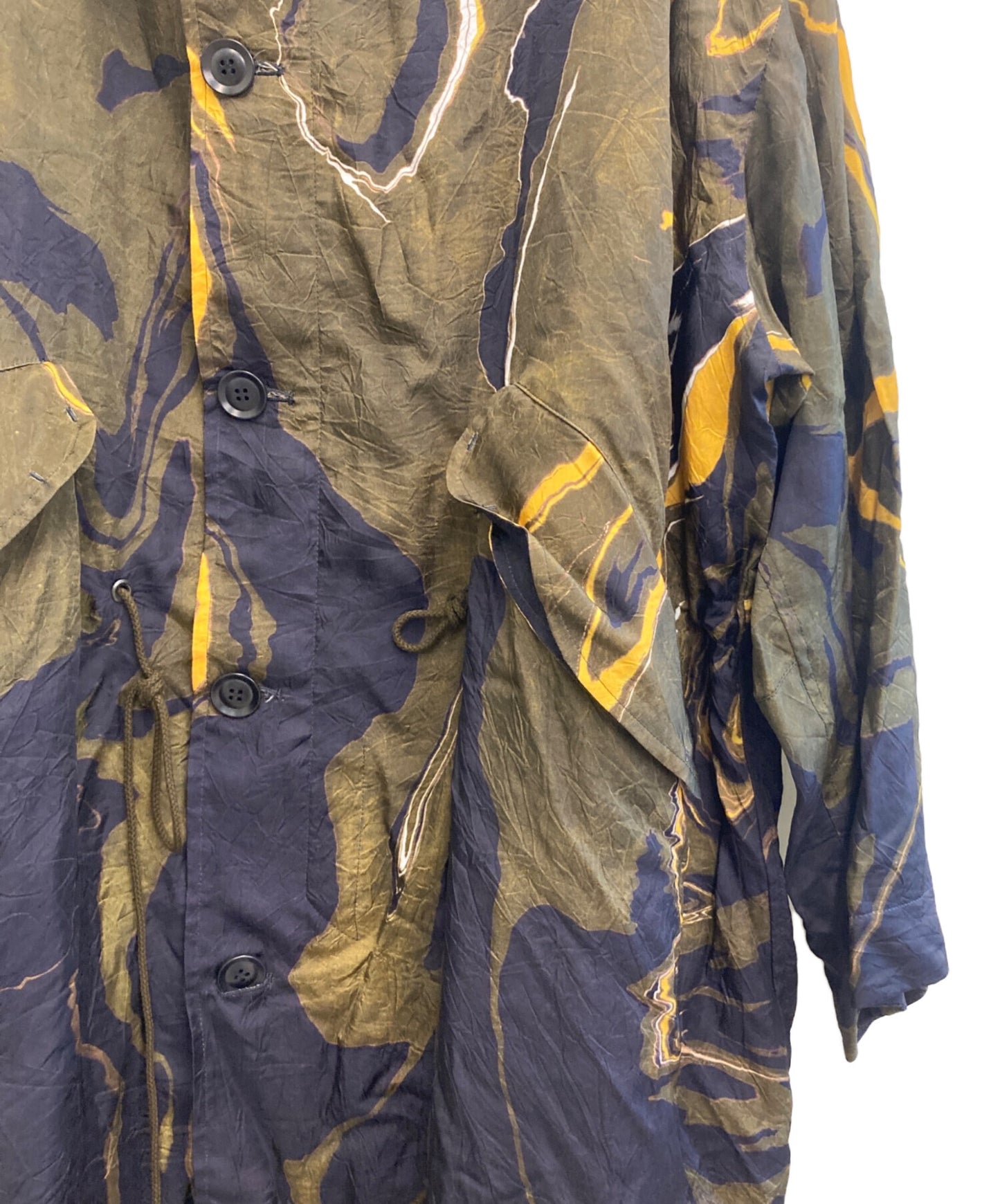 [Pre-owned] Y's Sumi-nagashi Dyed Marbled Pattern Mod Coat YN-C02-211