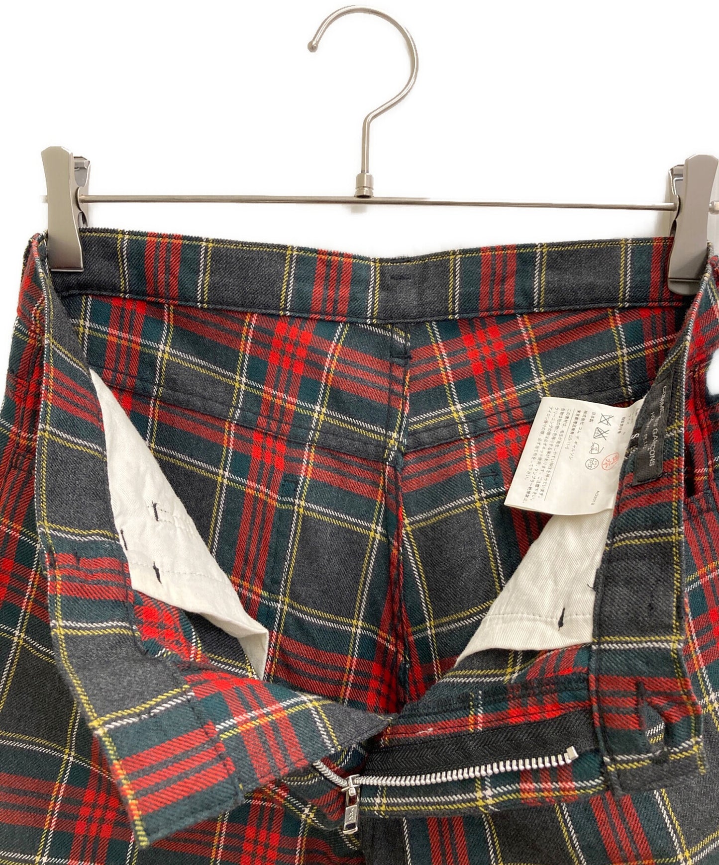 [Pre-owned] COMME des GARCONS HOMME PLUS Shrunken Check Tuck Pants PK-P046