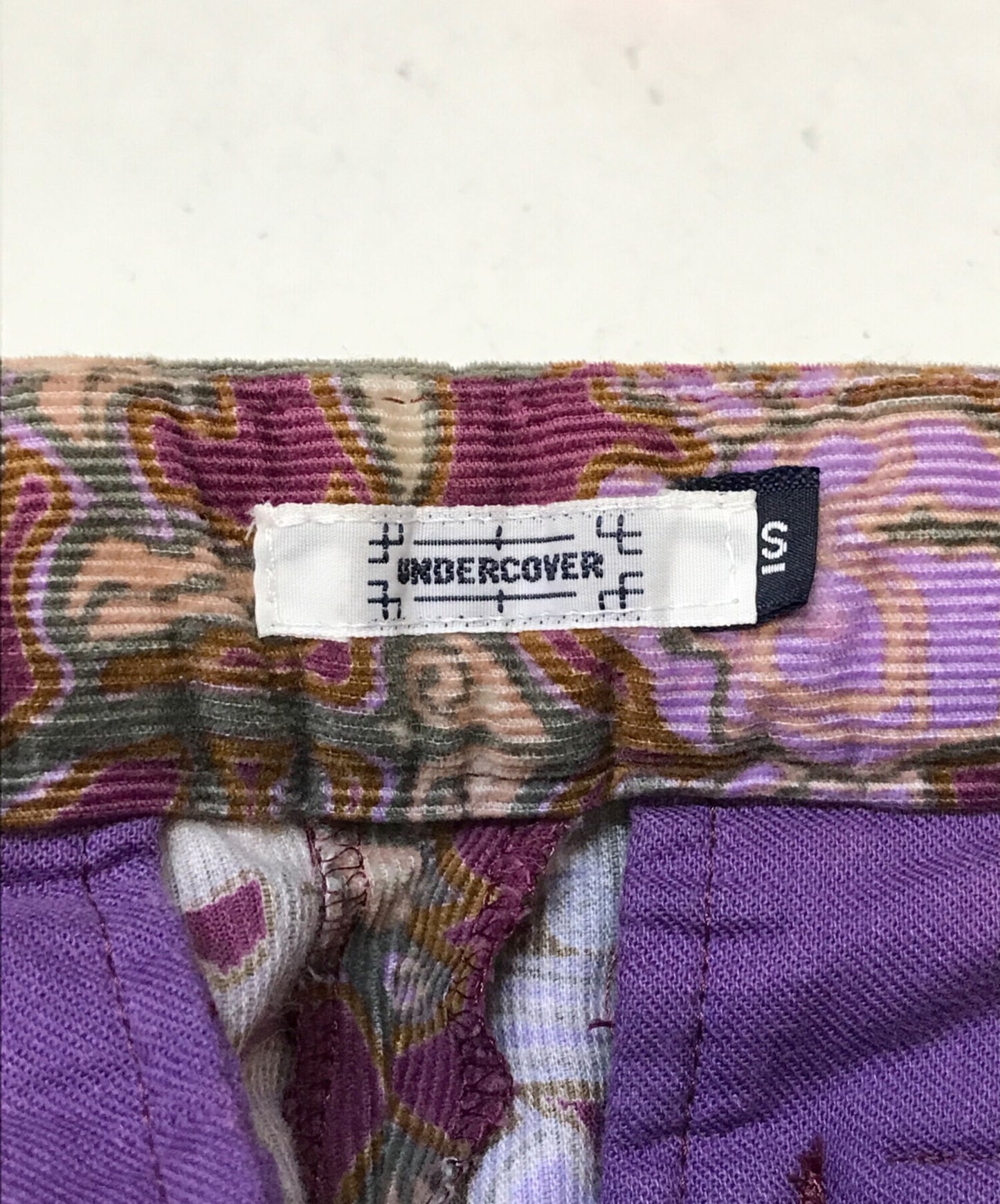 [Pre-owned] UNDERCOVER Corduroy skull flower pants