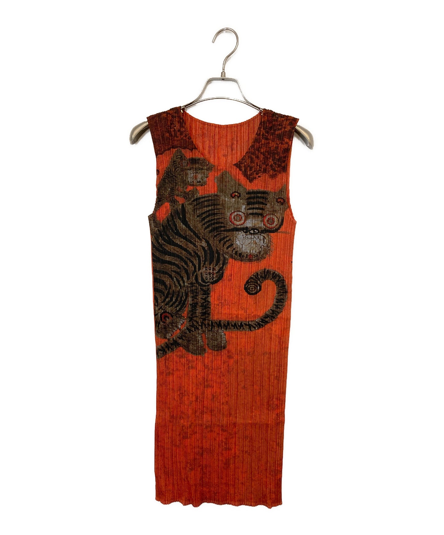 [Pre-owned] PLEATS PLEASE Tiger Cat Korean Folk Art Minwa Dress PP83-JH719