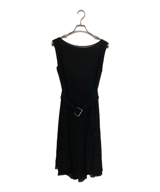 [Pre-owned] yohji yamamoto+noir Silk Belted Sleeveless Dress NM-D02-406