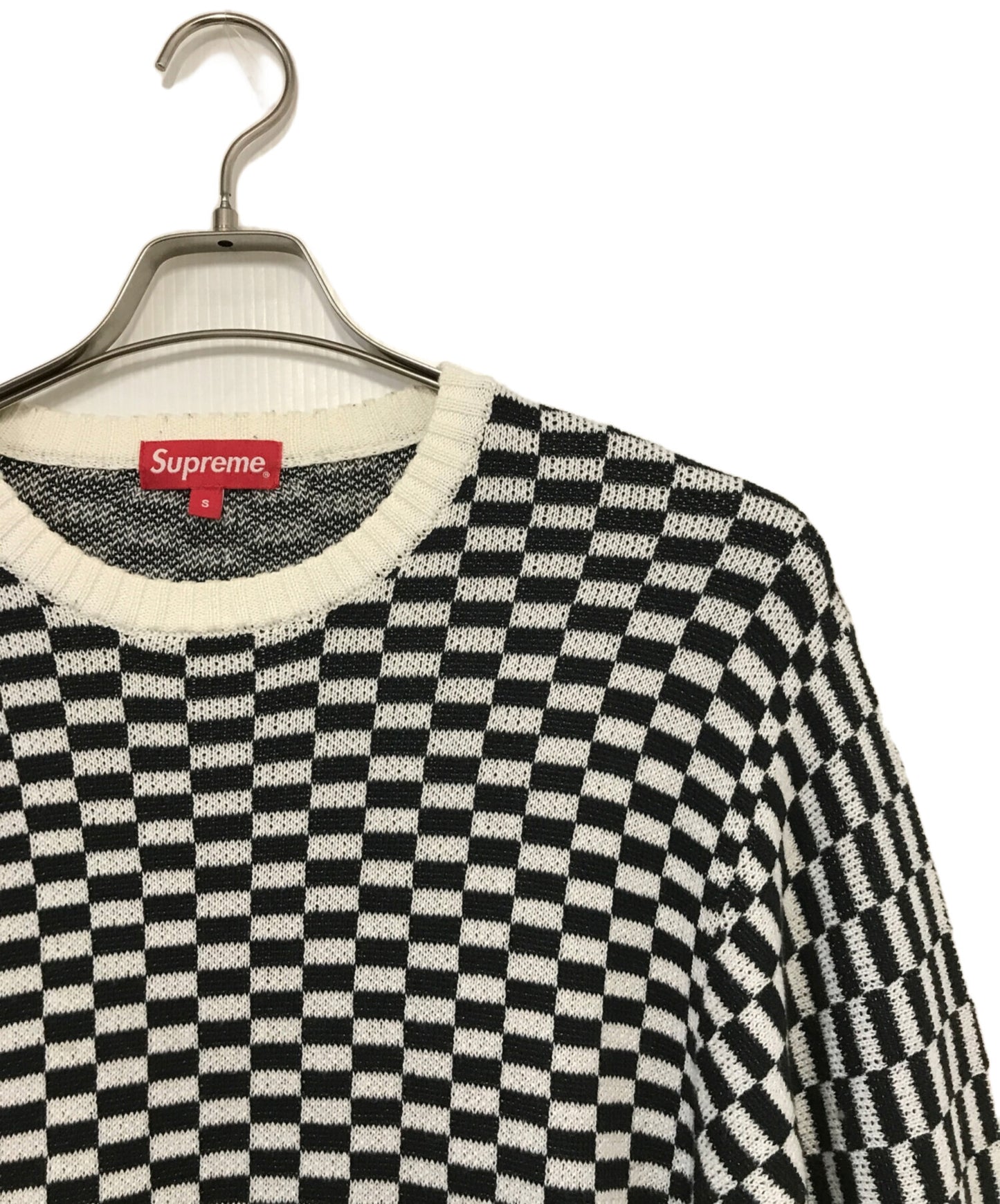 [Pre-owned] SUPREME 20SS Back Logo Sweater Checkerboard