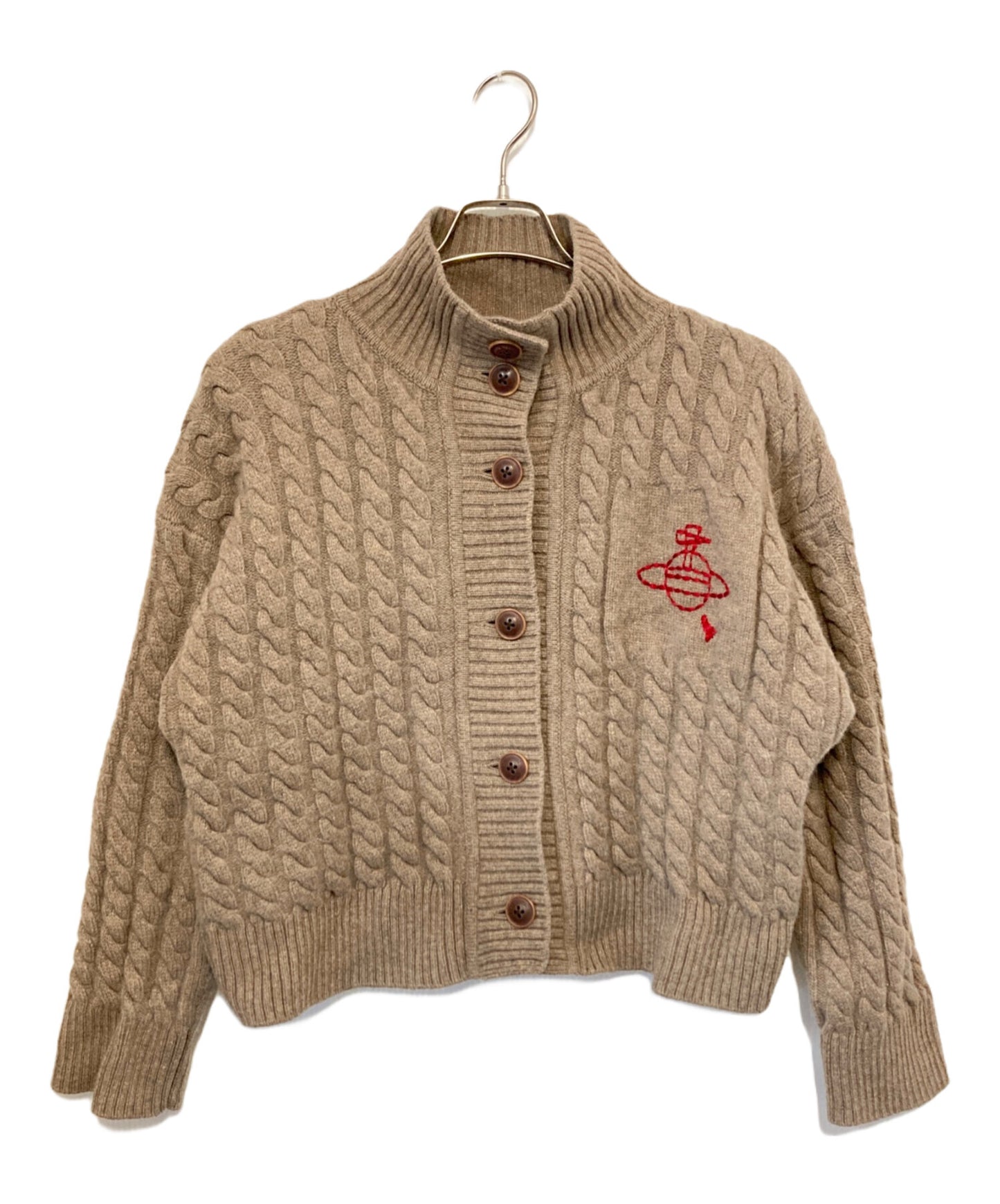 [Pre-owned] Vivienne Westwood RED LABEL Orb Embroidery Cable Knit Cardigan 17-12-132026